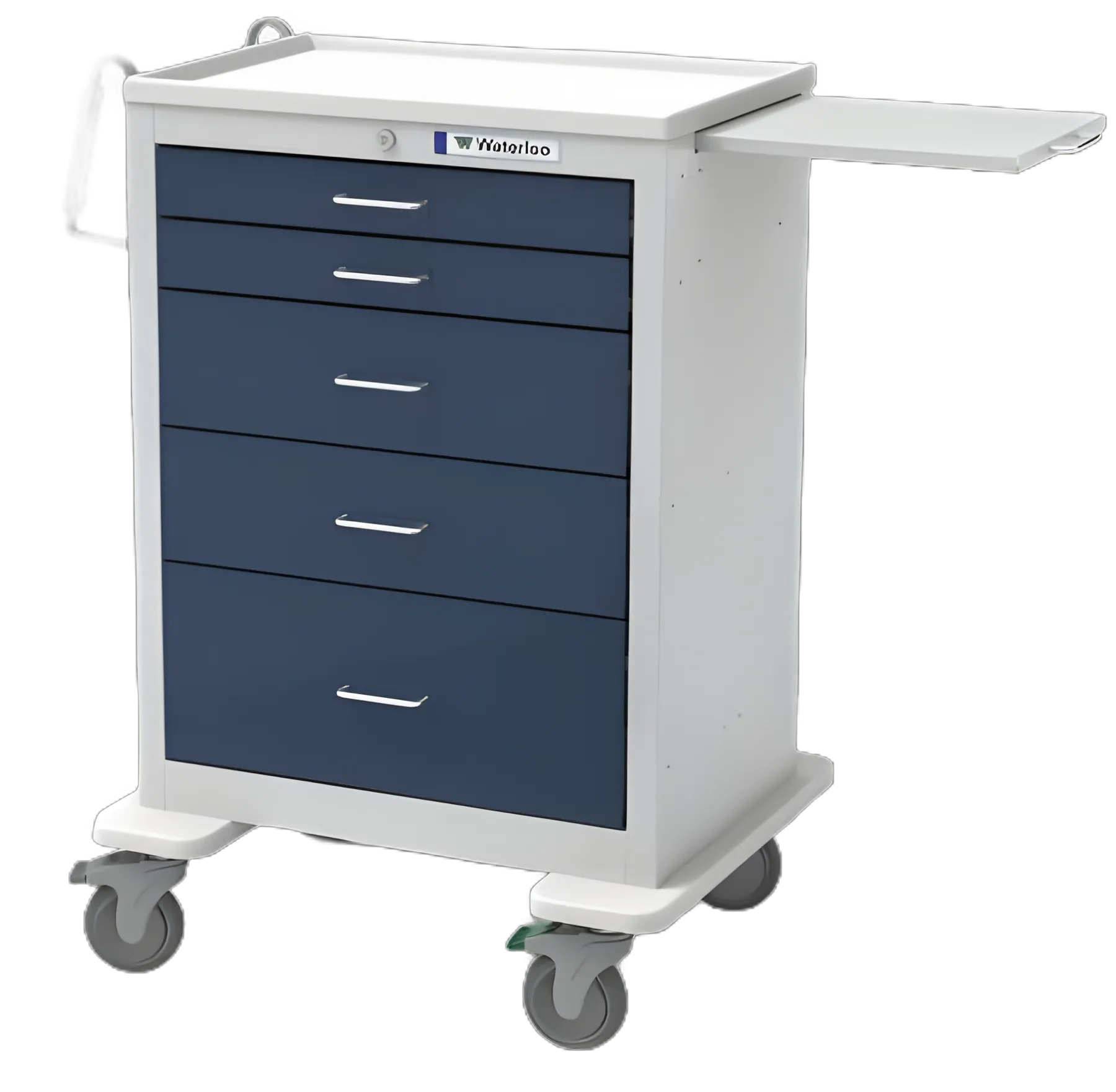 Violet Anesthesia Cart with Multiple Drawers and Pull-Out Shelf - Steel Construction