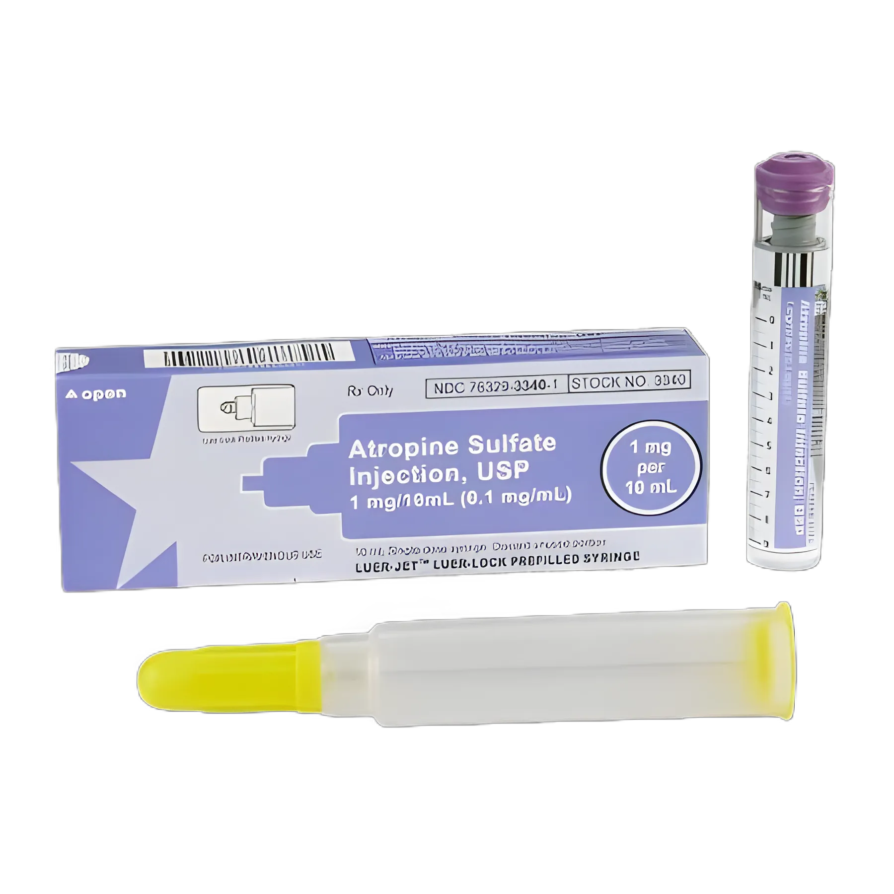 Atropine Sulfate 0.1 mg/mL Injection Prefilled Syringe 10 mL for Medical Use