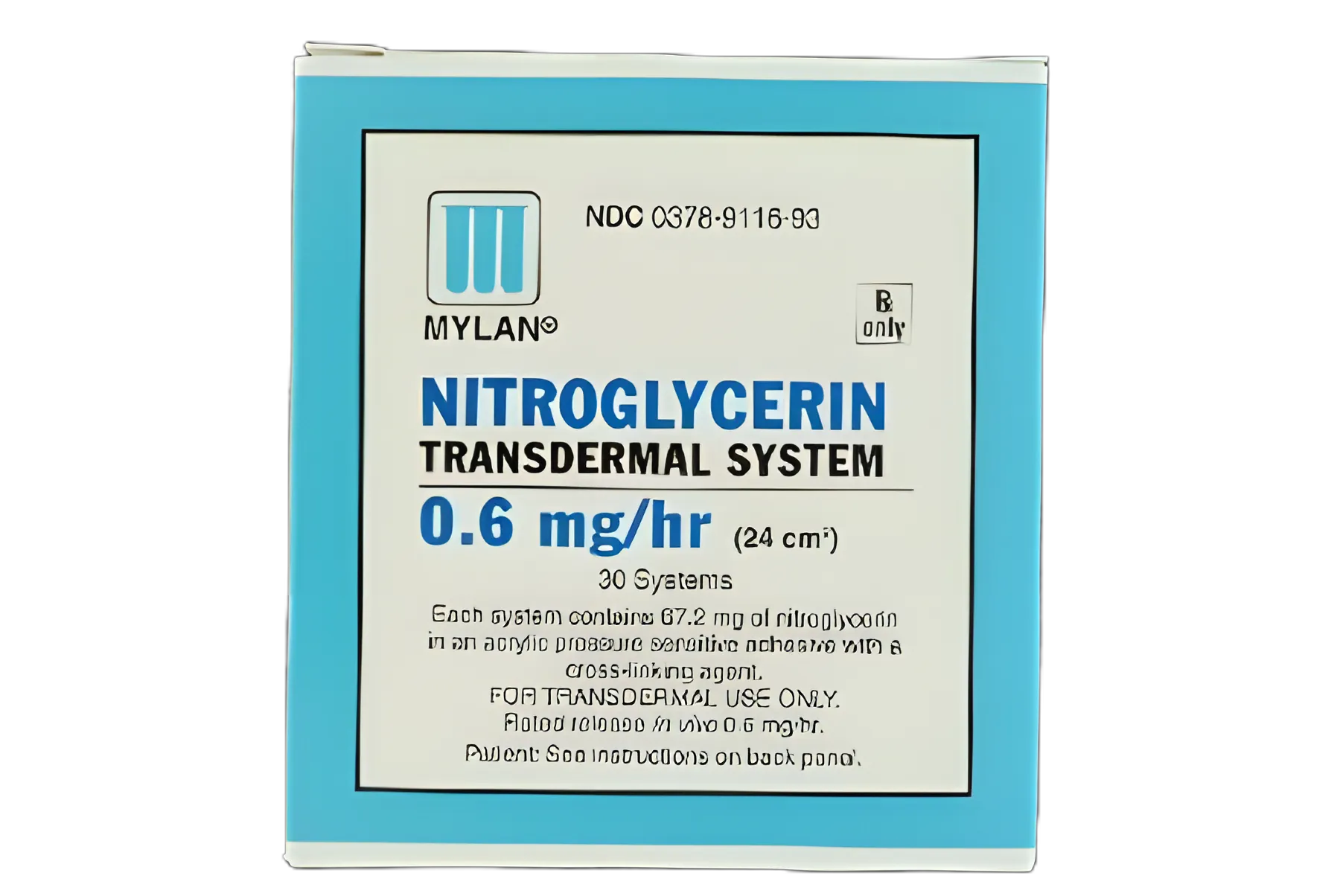 Nitroglycerin 0.6 mg / Hour Patch Carton 30 Patches