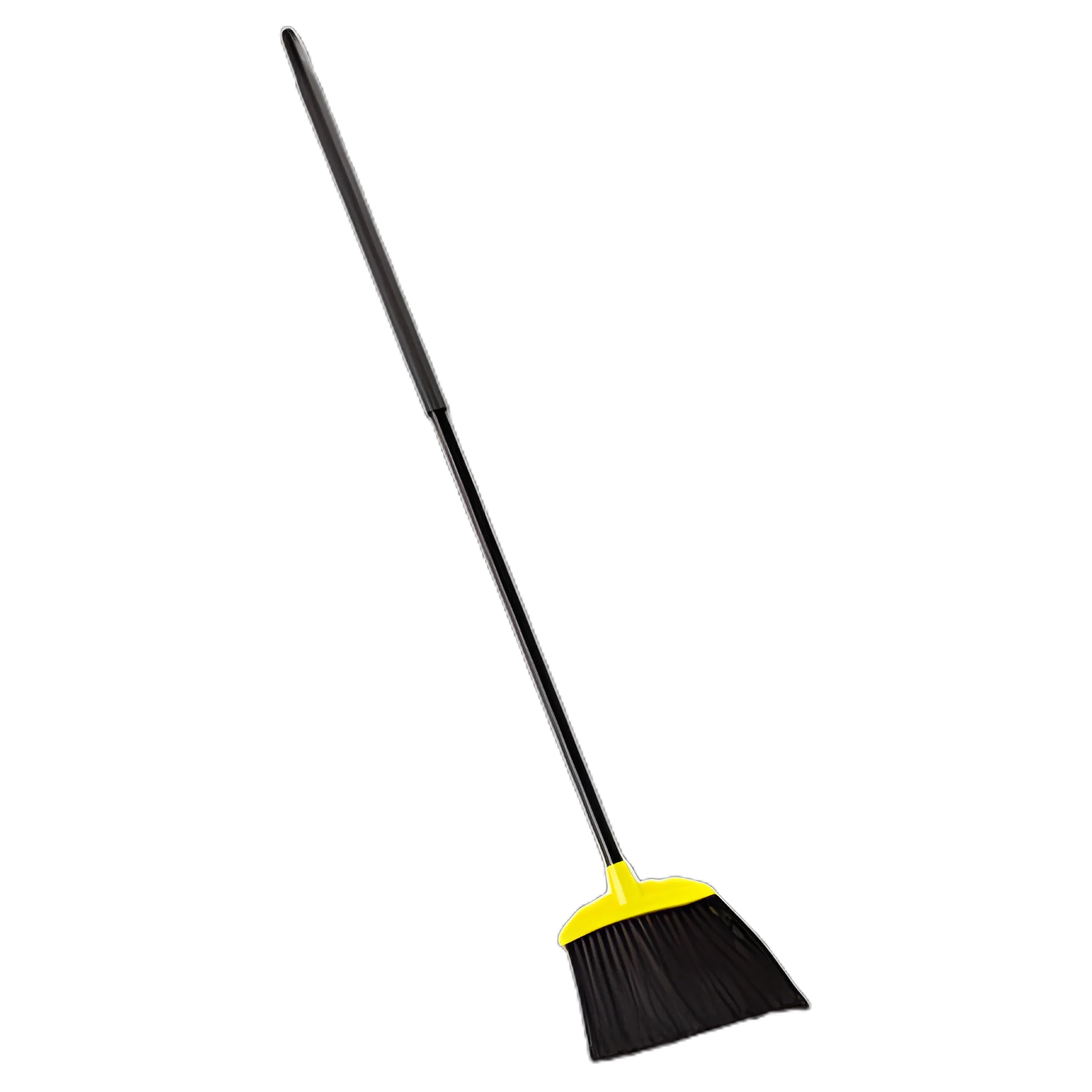Rubbermaid Commercial Jumbo Smooth Sweep Angled Broom with 46" Handle for Healthcare Facilities, Black/Yellow