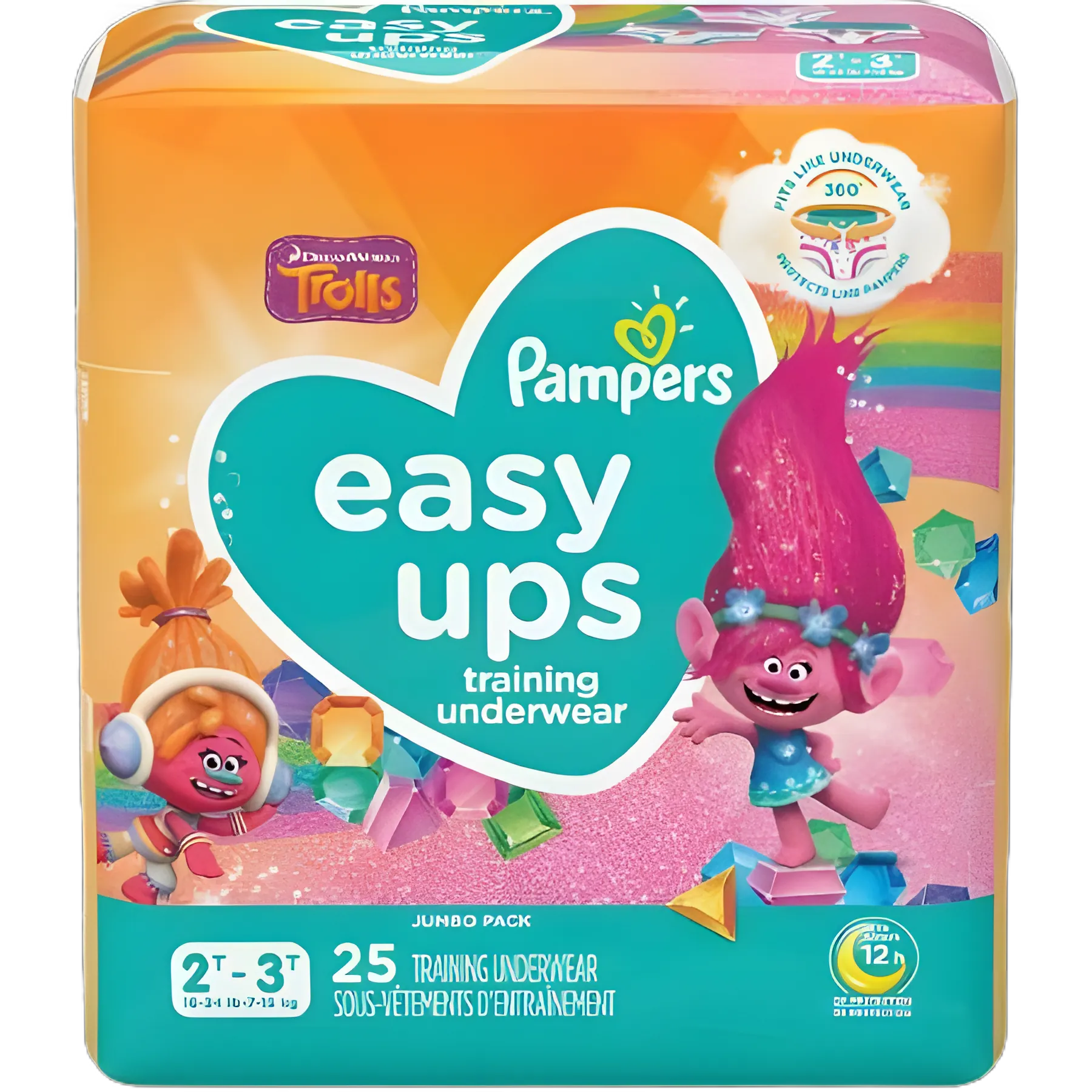 Pampers® Easy Ups™ Female Toddler Training Pants, 2T-3T, Disposable, Moderate Absorbency