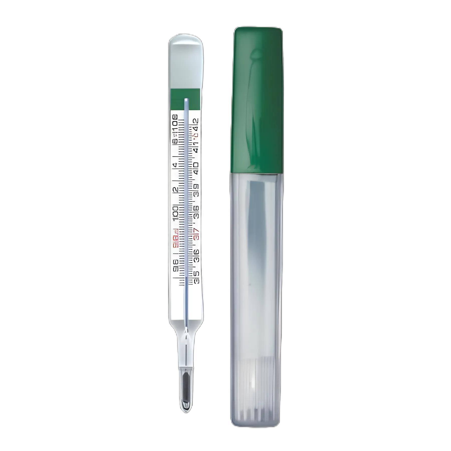 Glass Oral Thermometer Geratherm® Glass , Mercury Free Oval Shape Fahrenheit / Celsius