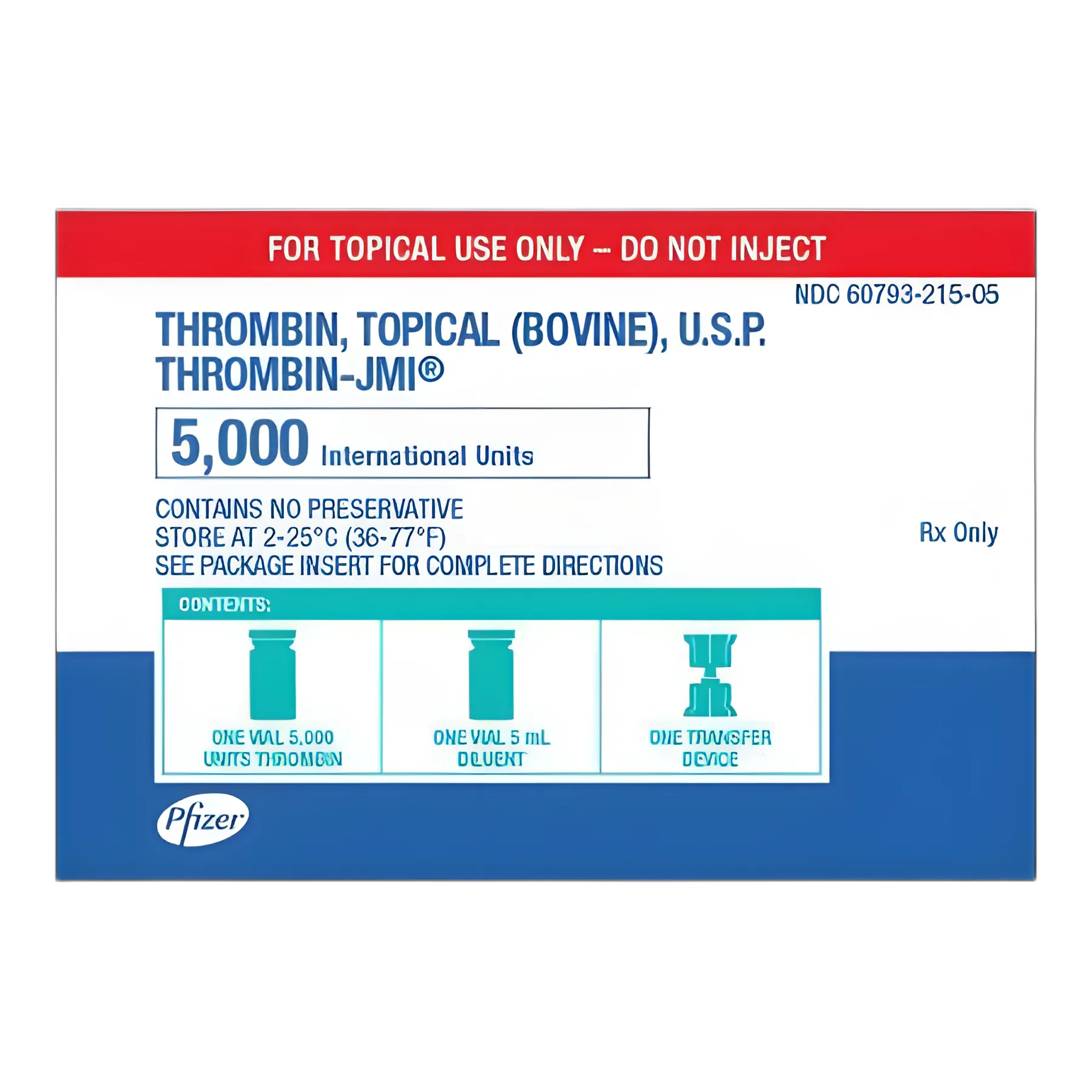Thrombin-JMI® Thrombin (Bovine) 5,000 Units Vial