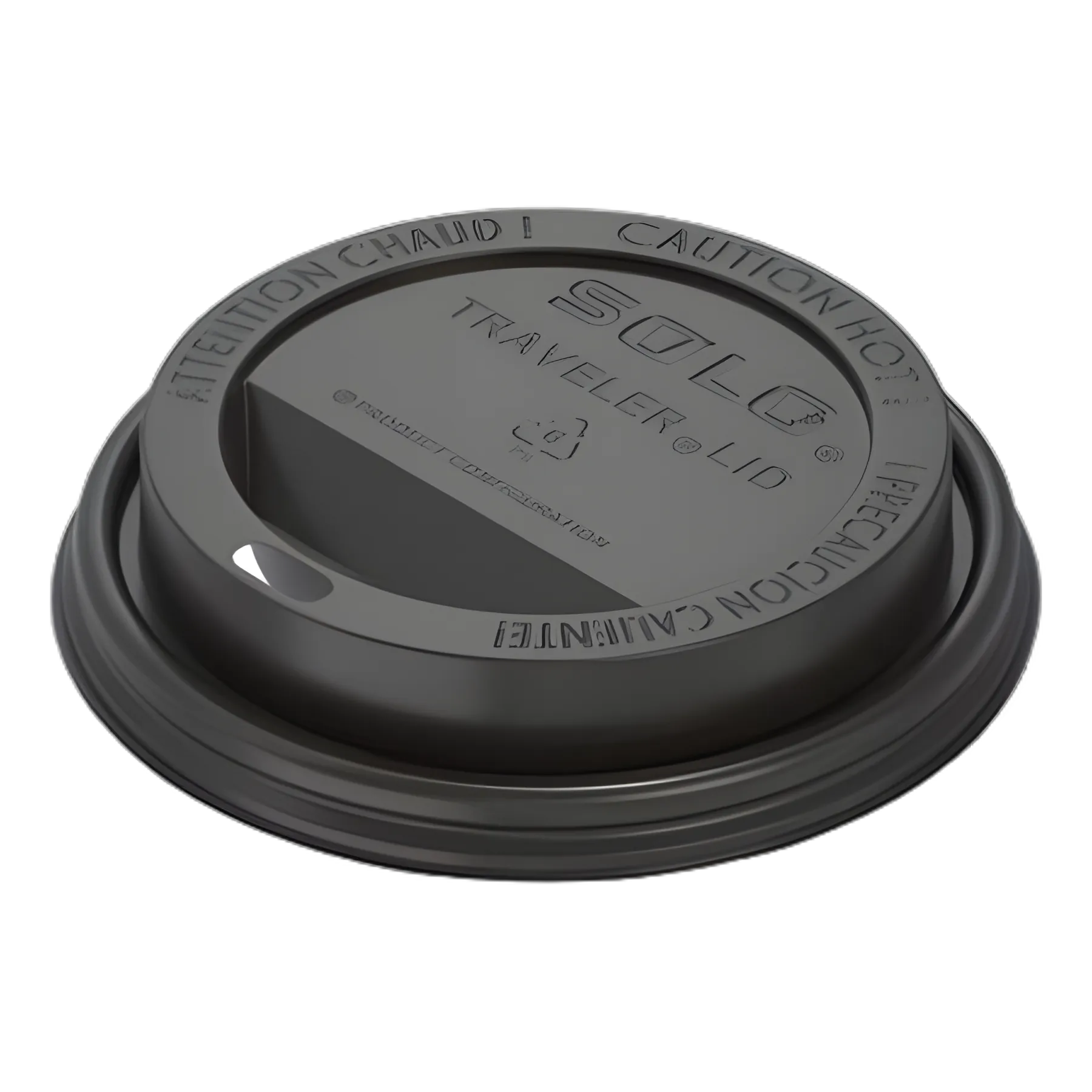 Traveler Cappuccino Style Dome Lid, Fits 10 oz to 24 oz Cups, Black, 100/Sleeve, 10 Sleeves/Carton