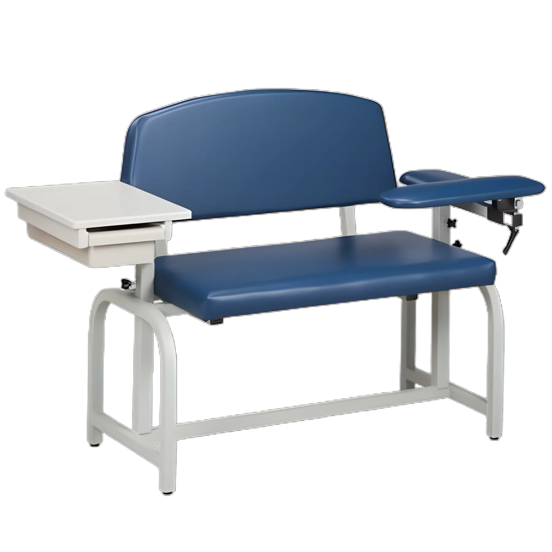 Blood Drawing Chair with Drawer Lab X Series Extra Wide Single Adjustable Flip Up Armrest Desert Tan
