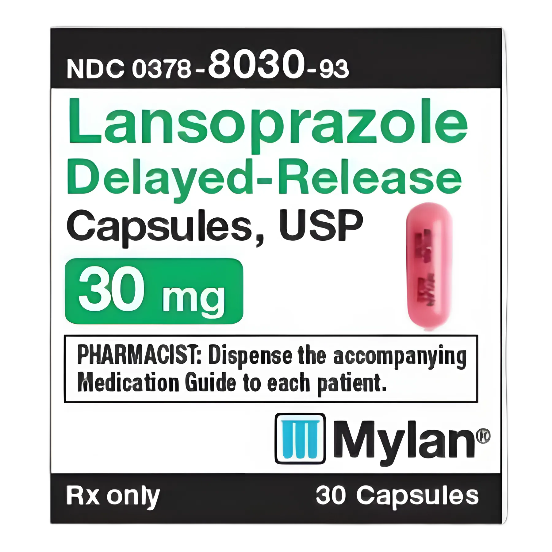 Lansoprazole 30 mg Capsule Bottle 30 Capsules - 00378803093