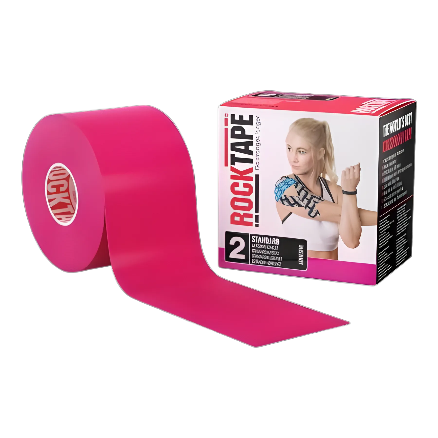 Rock Tape® Pink Kinesiology Tape 2 Inch X 5 Yard - Cotton/Nylon for Athletes & Medical Use
