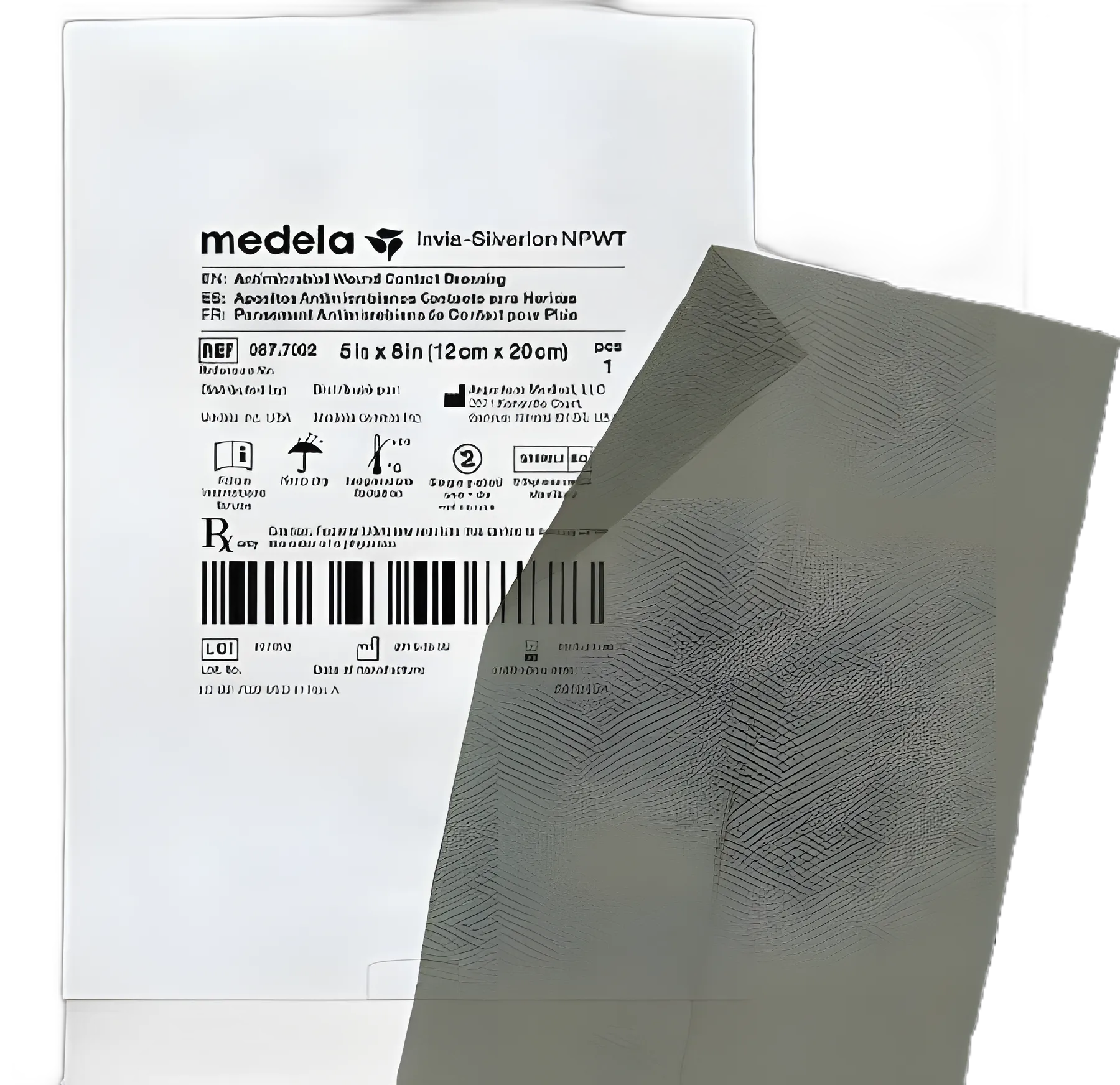 Invia® Silverlon®NPWT Silver Wound Contact Layer Dressing 4x5 Inch - Sterile Antimicrobial