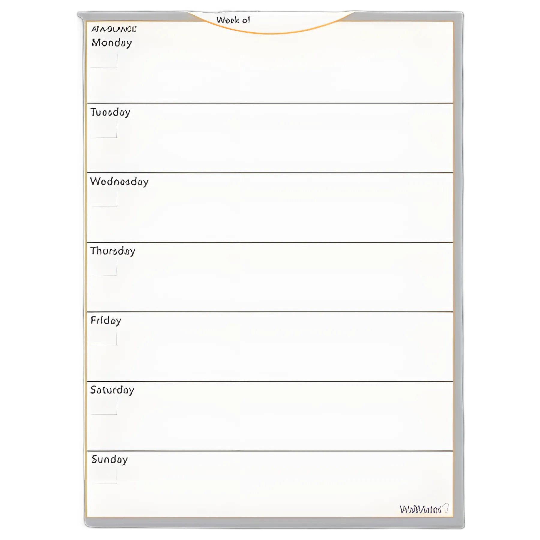 WallMates Self-Adhesive Dry Erase Weekly Planning Surfaces, 18 x 24, White/Gray/Orange Sheets, Undated