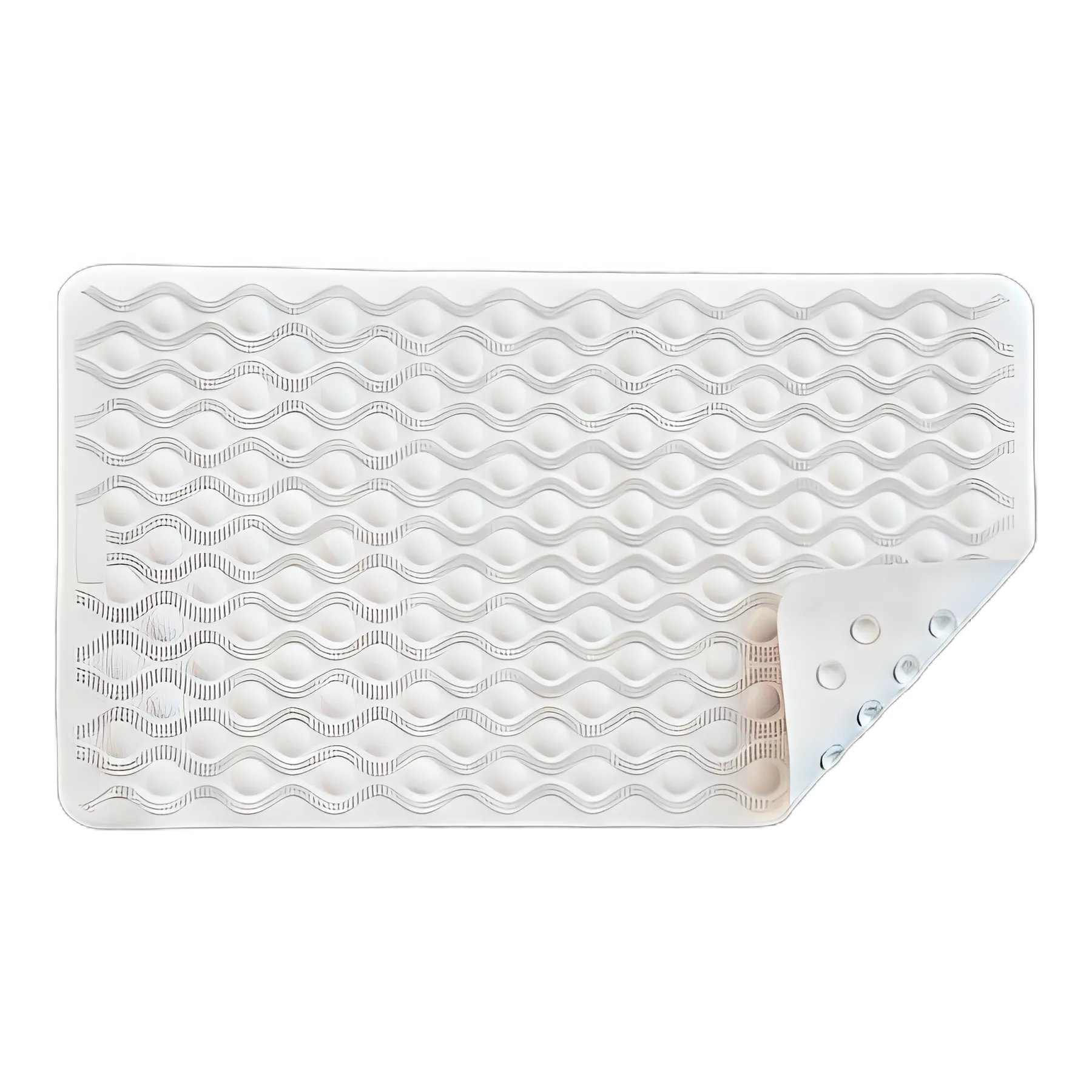 Nova Rubber Bathtub Mat with Suction Grip 15-3/4 X 27-1/2 Inch - Anti-fungal, Slip-Resistant
