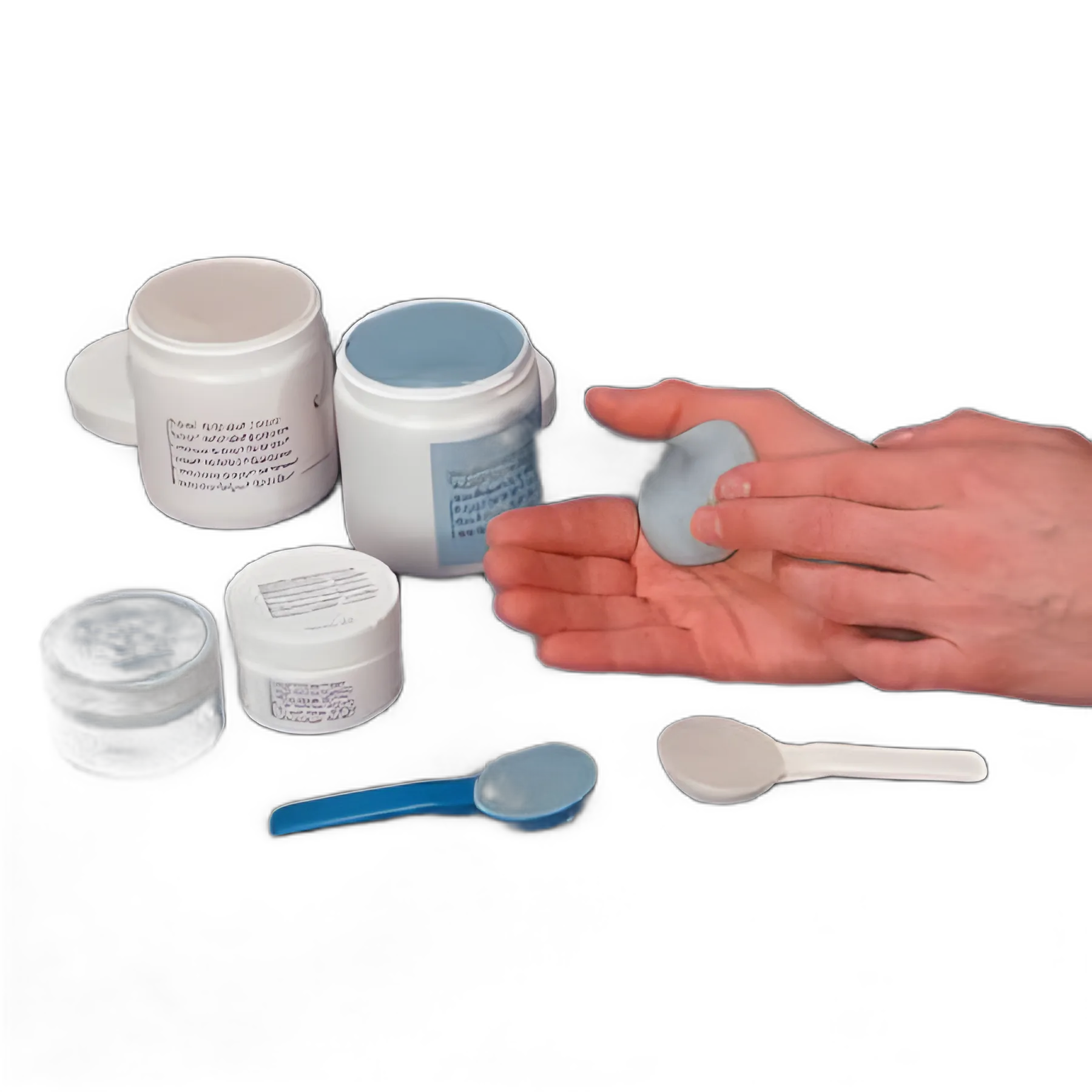 Elastomer Putty Rolyan® 50/50 Mix™ Blue / White Catalysts, Measuring Scoop, 1.87 lbs.