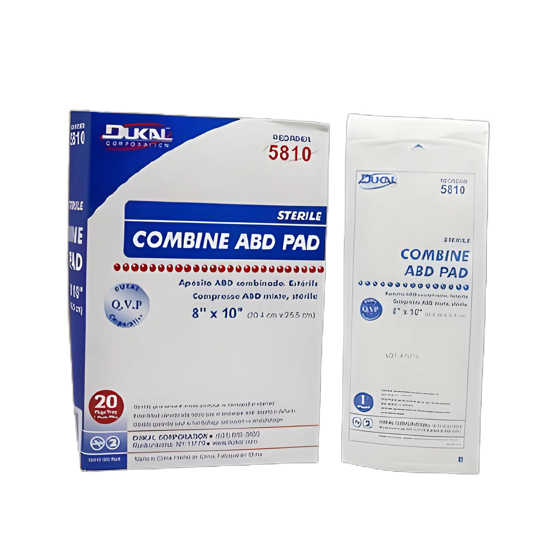 Abdominal Pad Dukal™ 8 X 10 Inch 1 per Pack Sterile 1-Ply Rectangle