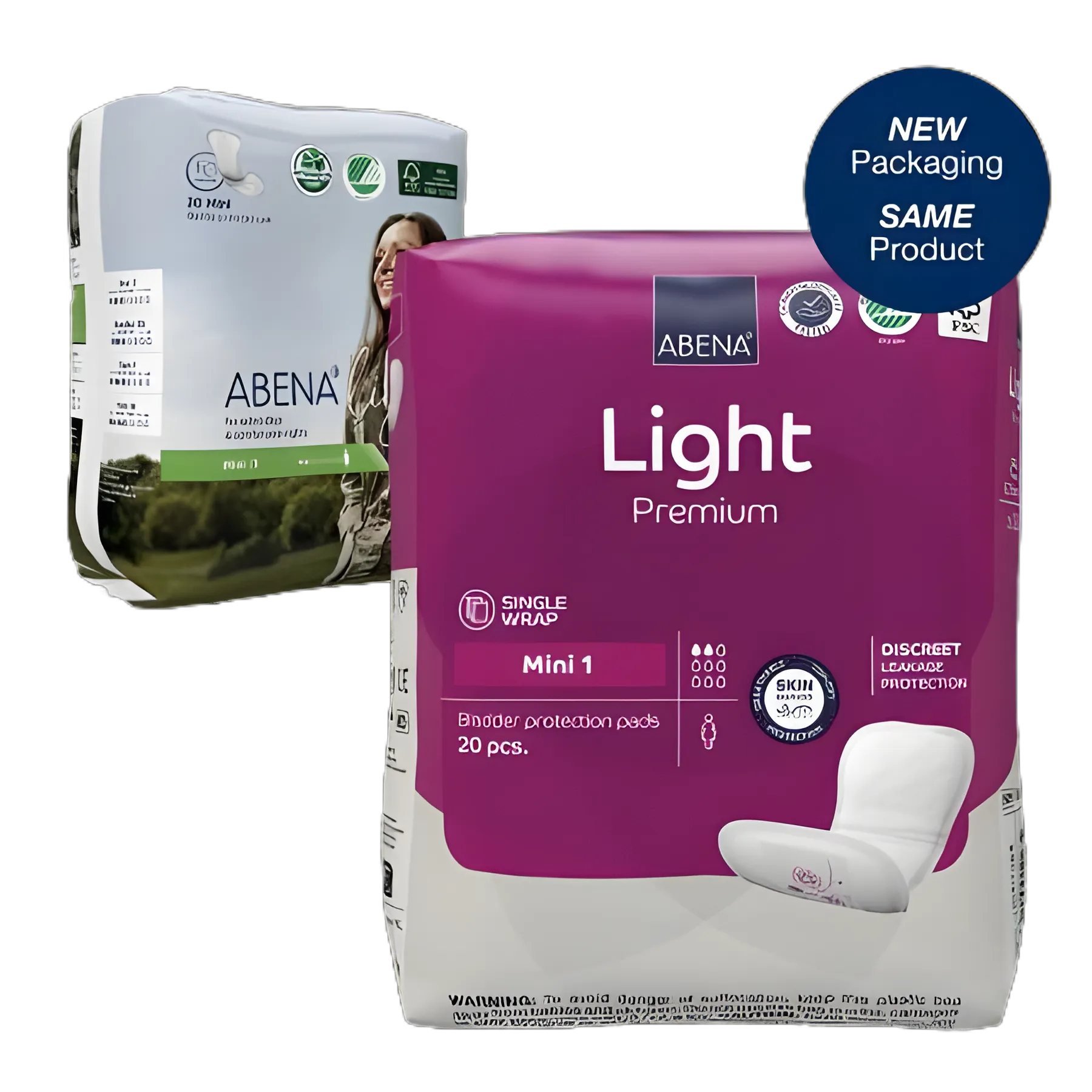 Abena Light Mini Bladder Control Pad, 8.5 Inch, Light Absorbency, Fluff/Polymer