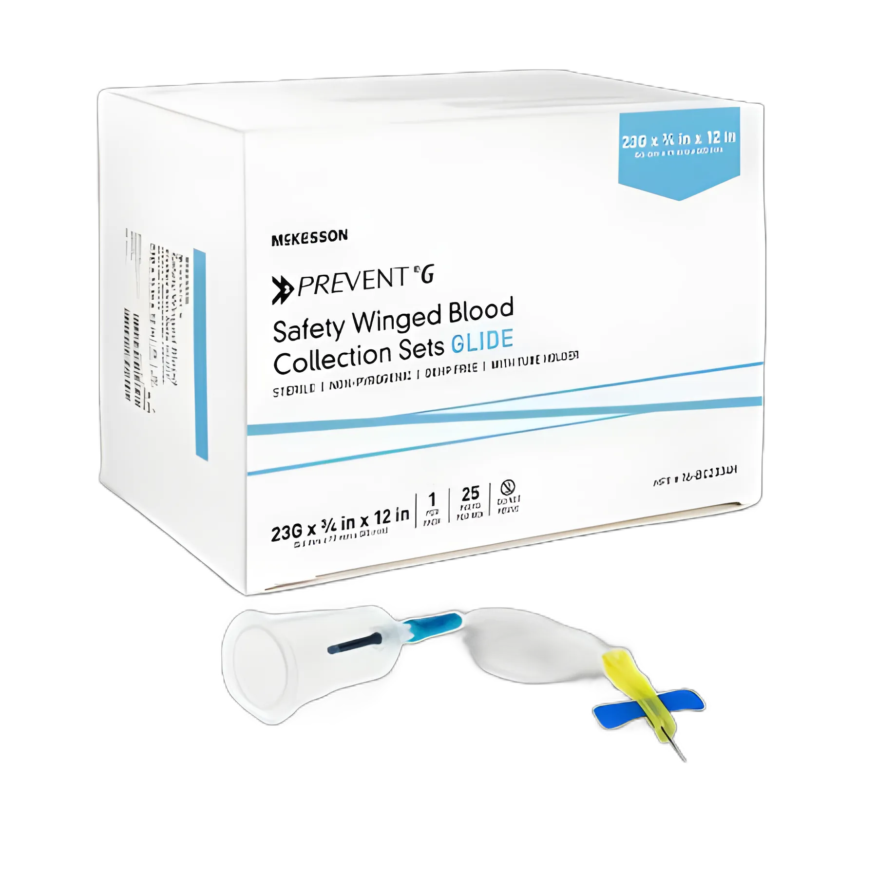 McKesson Prevent® G 23G Safety Winged Blood Collection Set with Holder
