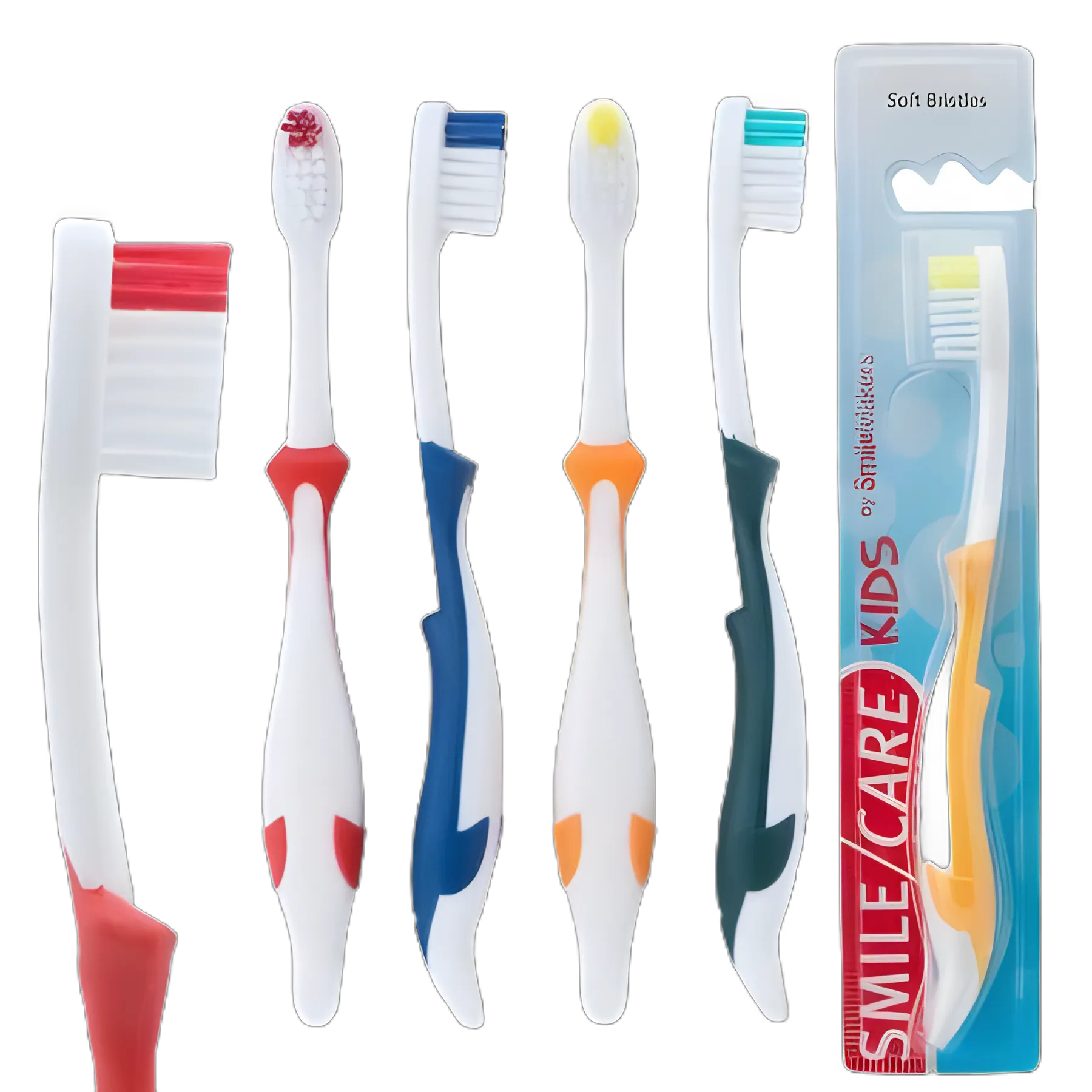 Toothbrush SmileCare™ Dolphin Green / Blue / Orange / Red Youth Nylon
