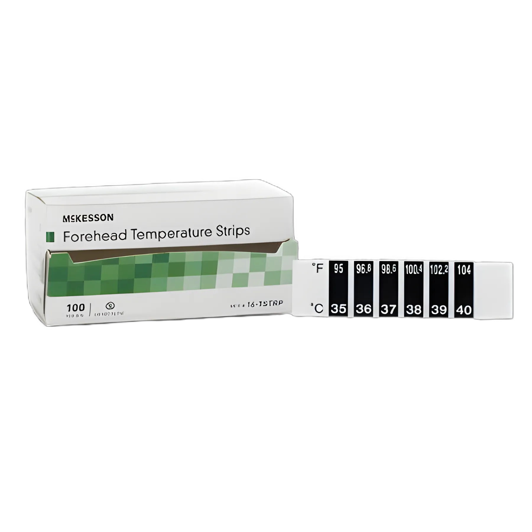 McKesson Single Patient Forehead Thermometer Strips, 94 to 104 °F