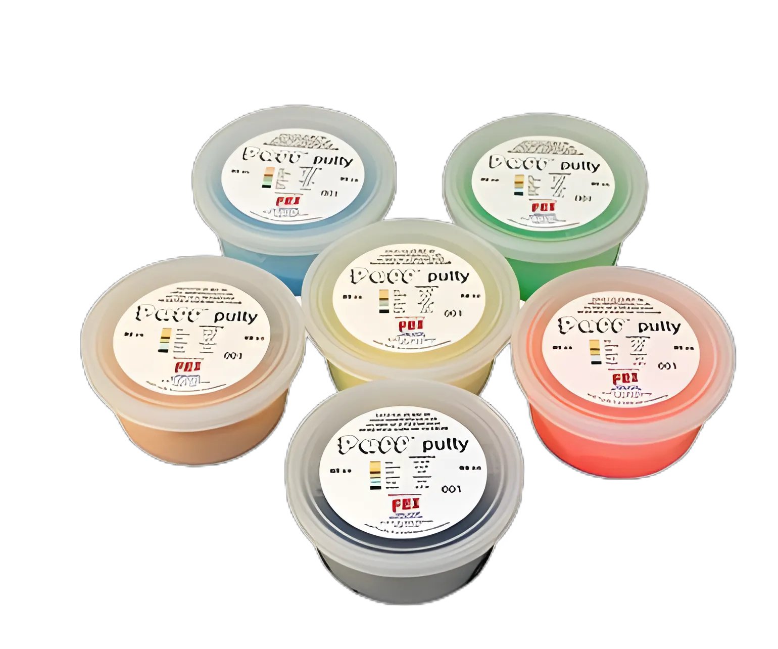 Therapy Putty Set Puff LiTE™ 2X-Soft / X-Soft / Soft / Medium / Firm / X-Firm 6 X 3 oz.