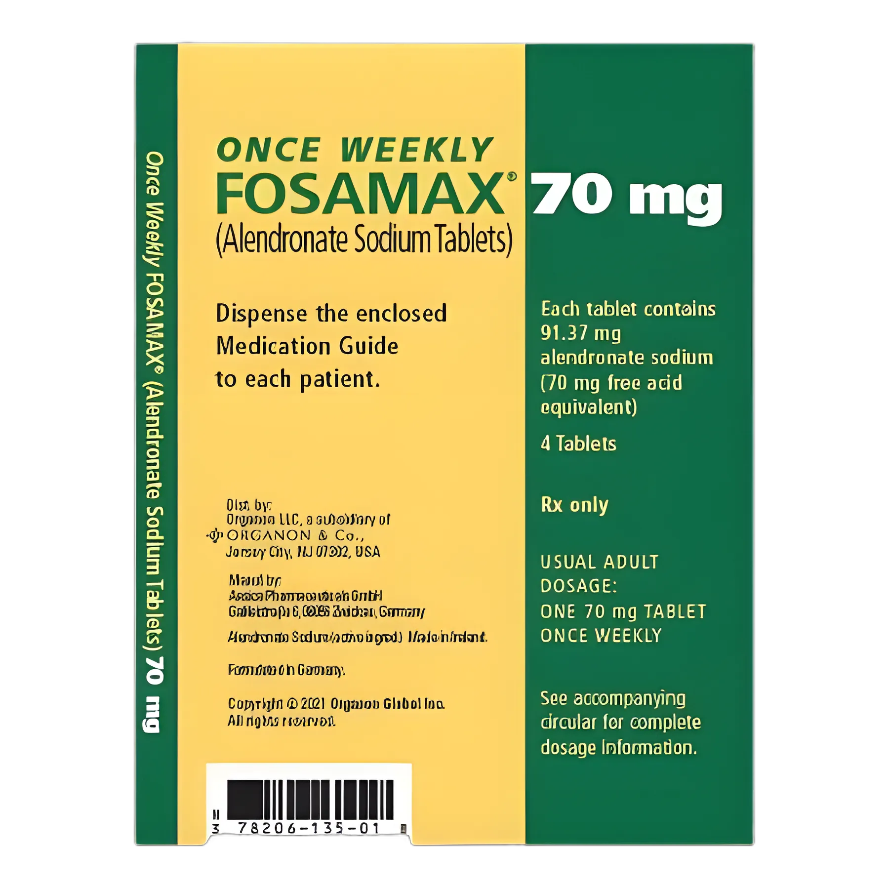 FOSAMAX® Alendronate Sodium 70 mg Tablet Blister Pack 4 Tablets