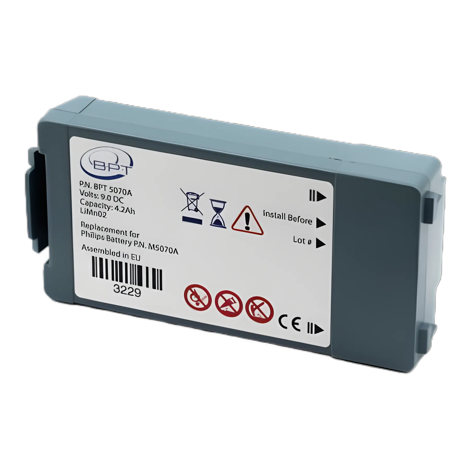 BPT 12V Rechargeable Lithium Battery Pack for HeartStart FRx/OnSite/HS1/Home Defibrillators