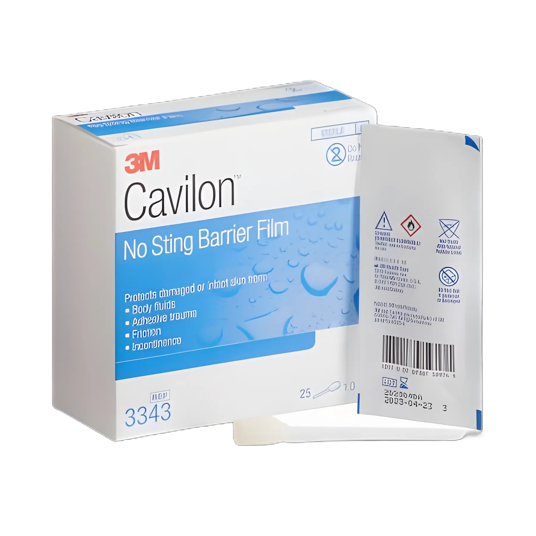 Skin Barrier Applicator 3M™ Cavilon™ No Sting 26 to 62% Strength Hexamethyldisiloxane / Isooctane / Acrylate Terpolymer / Polyphenylmethylsiloxane Individual Packet Sterile - 3343