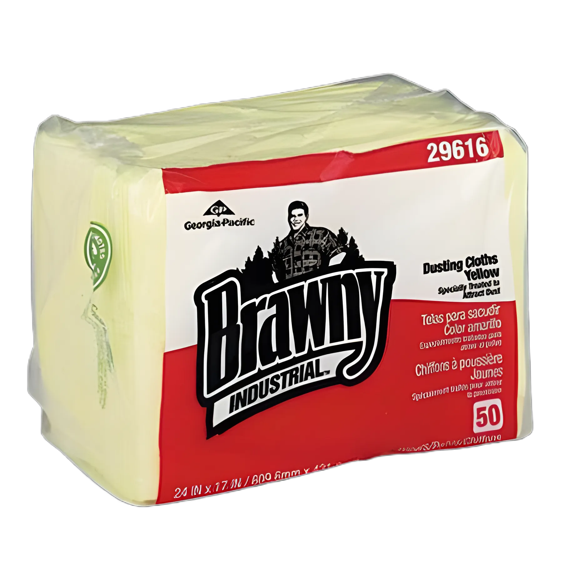 Dusting Cloths Quarterfold, 17 x 24, Unscented, Yellow, 50/Pack, 4 Packs/Carton
