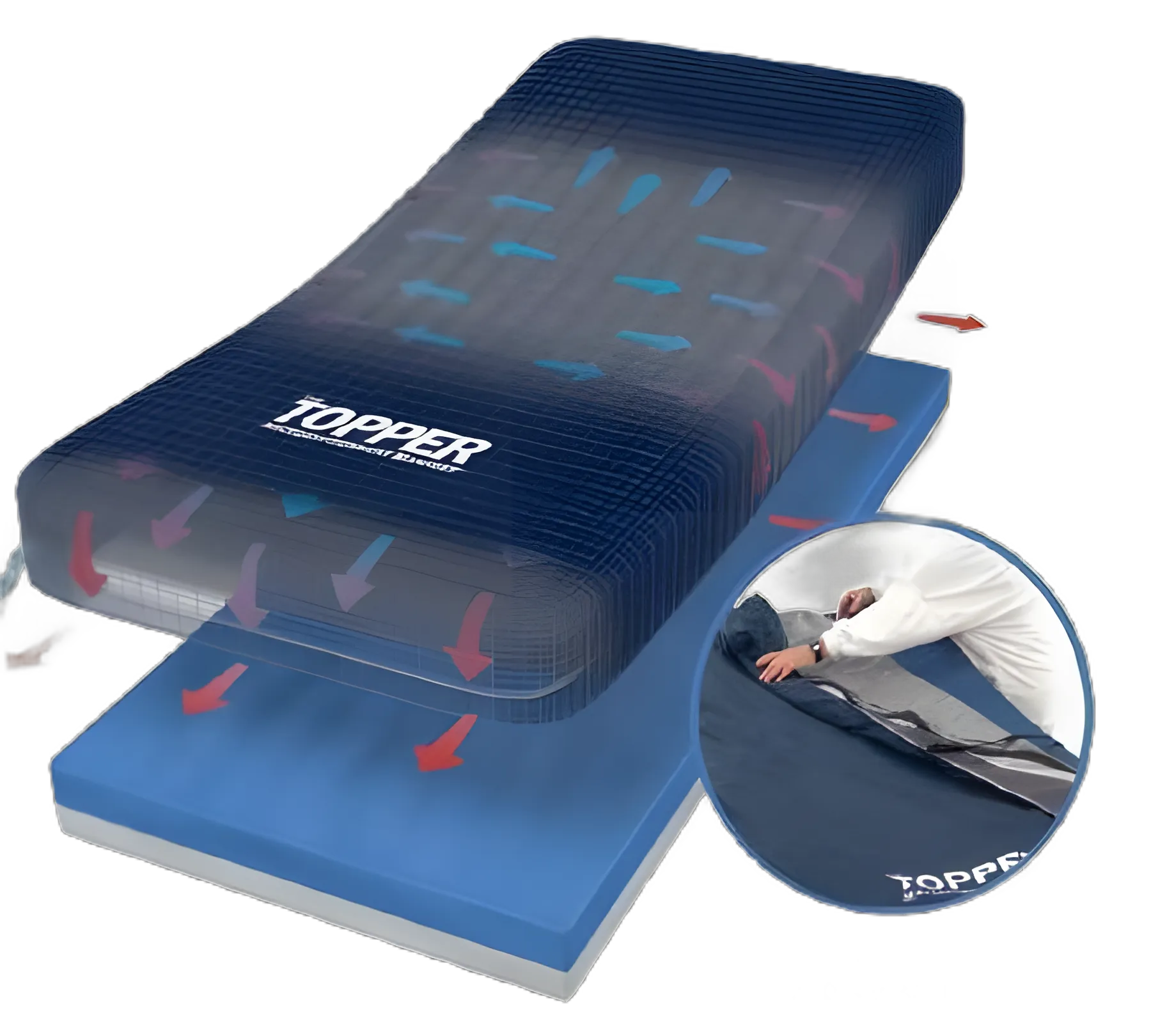 Mattress Topper Coverlet The Topper 36 X 80 Inch Vapor Permeable / Bacteriostatic Fabric For MEM36 Topper Microenvironment Manager® Systems