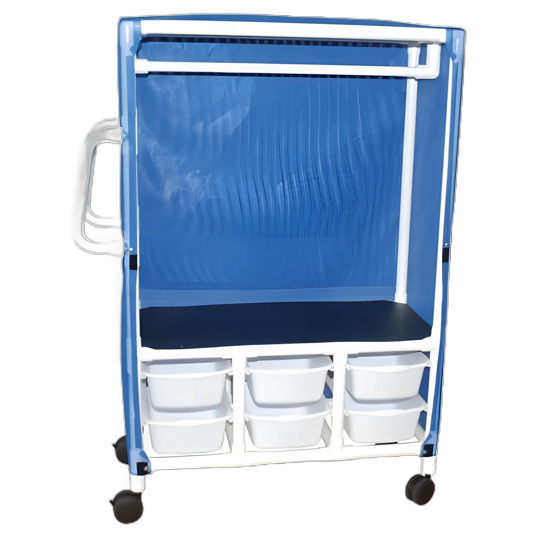 Linen / Specialty Cart with Cover 1 Shelf PVC 4 Inch Twin Casters