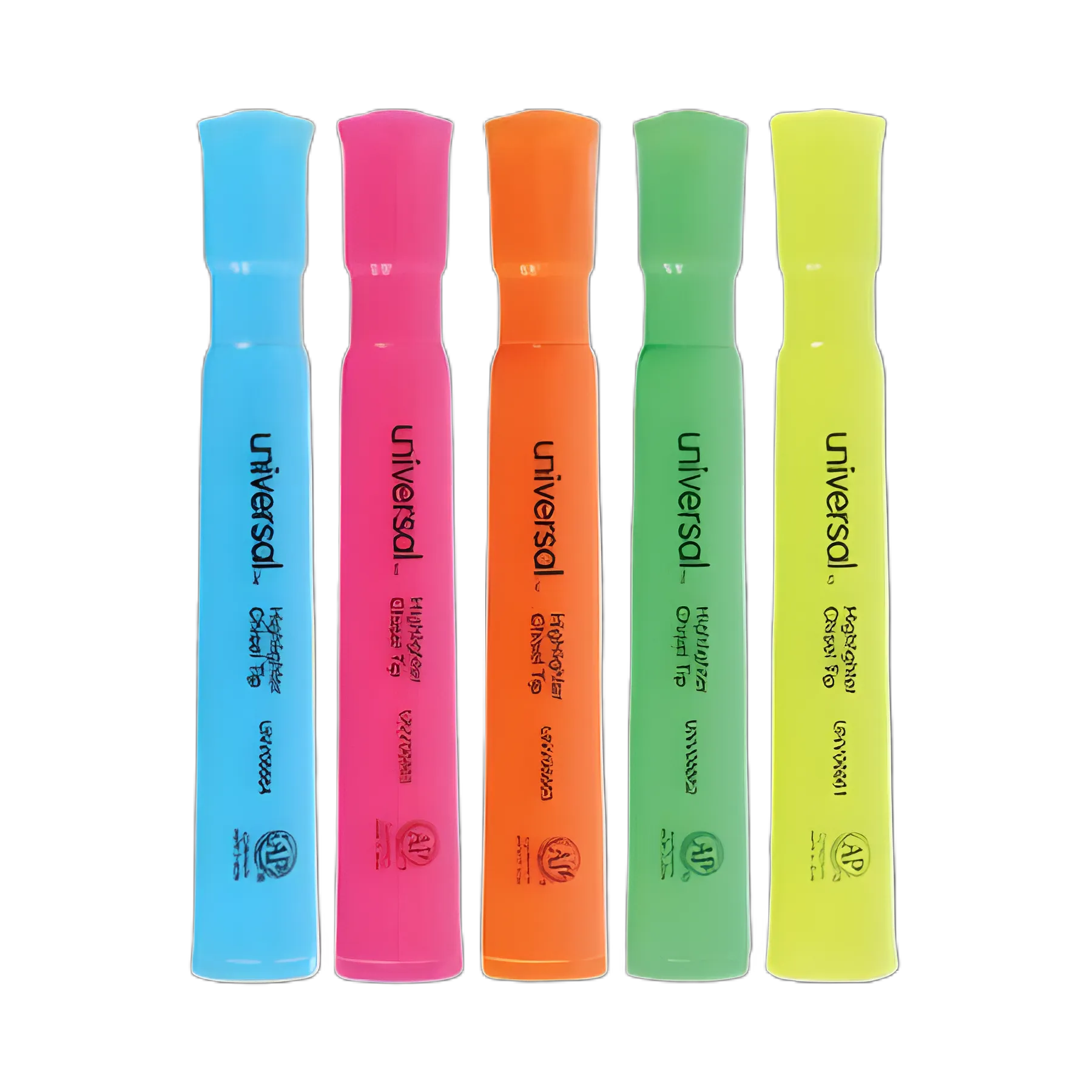 Desk Highlighters, Assorted Ink Colors, Chisel Tip, Assorted Barrel Colors, 5/Set