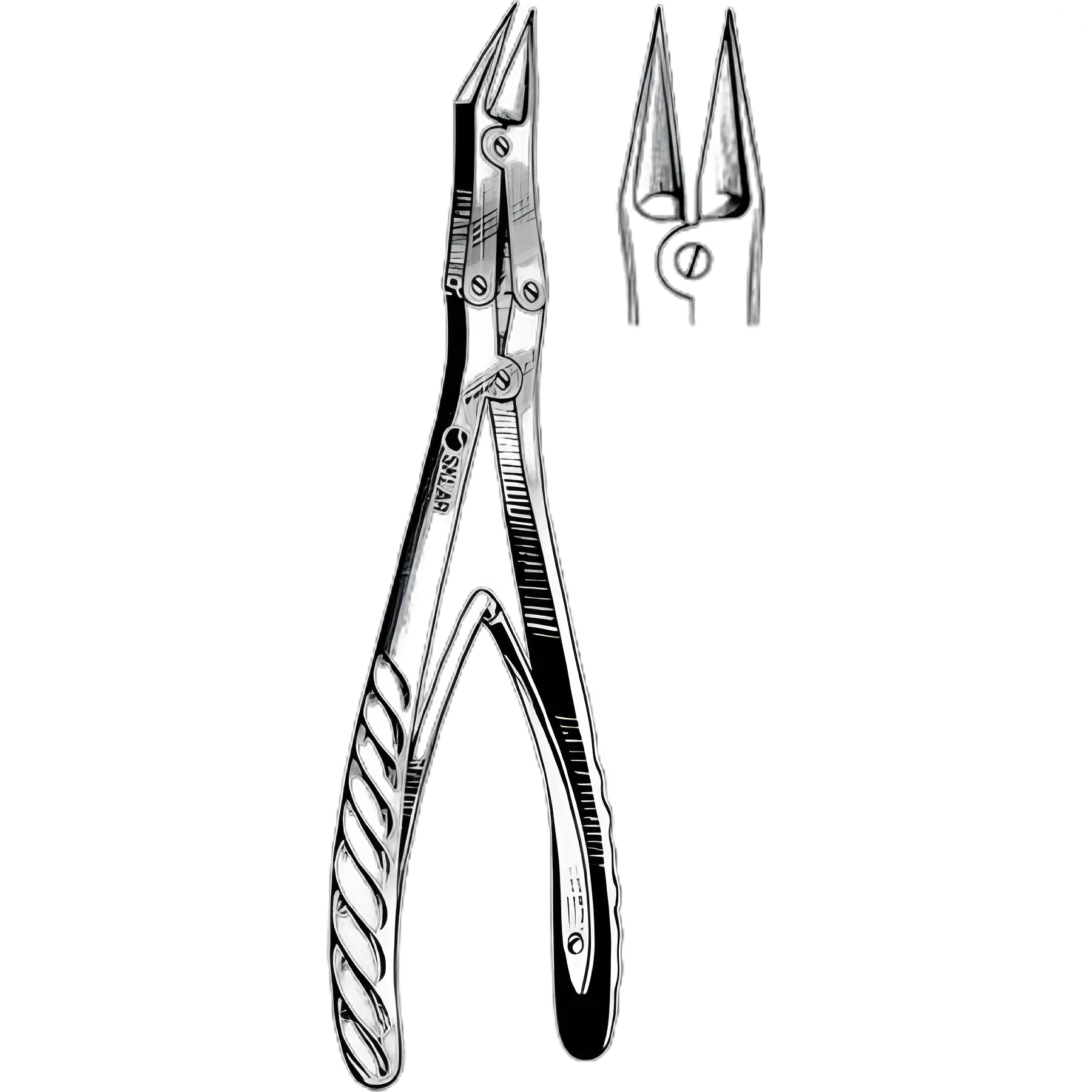 Bone Cutting Forceps McIndoe 7-1/2 Inch Length Surgical Grade Stainless Steel NonSterile NonLocking Thumb Handle Angled