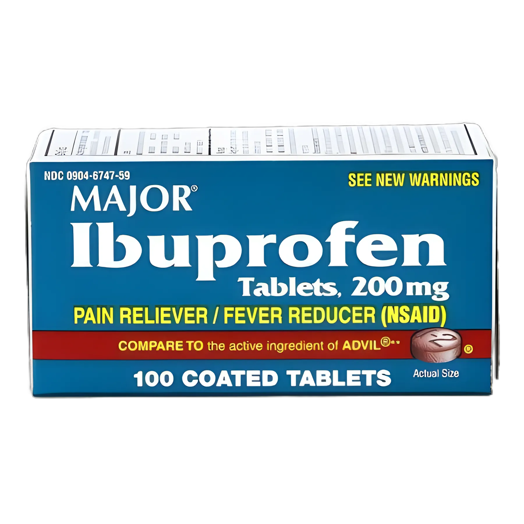 Major Pharmaceuticals Ibuprofen 200mg Pain Relief Tablets, 100 Count