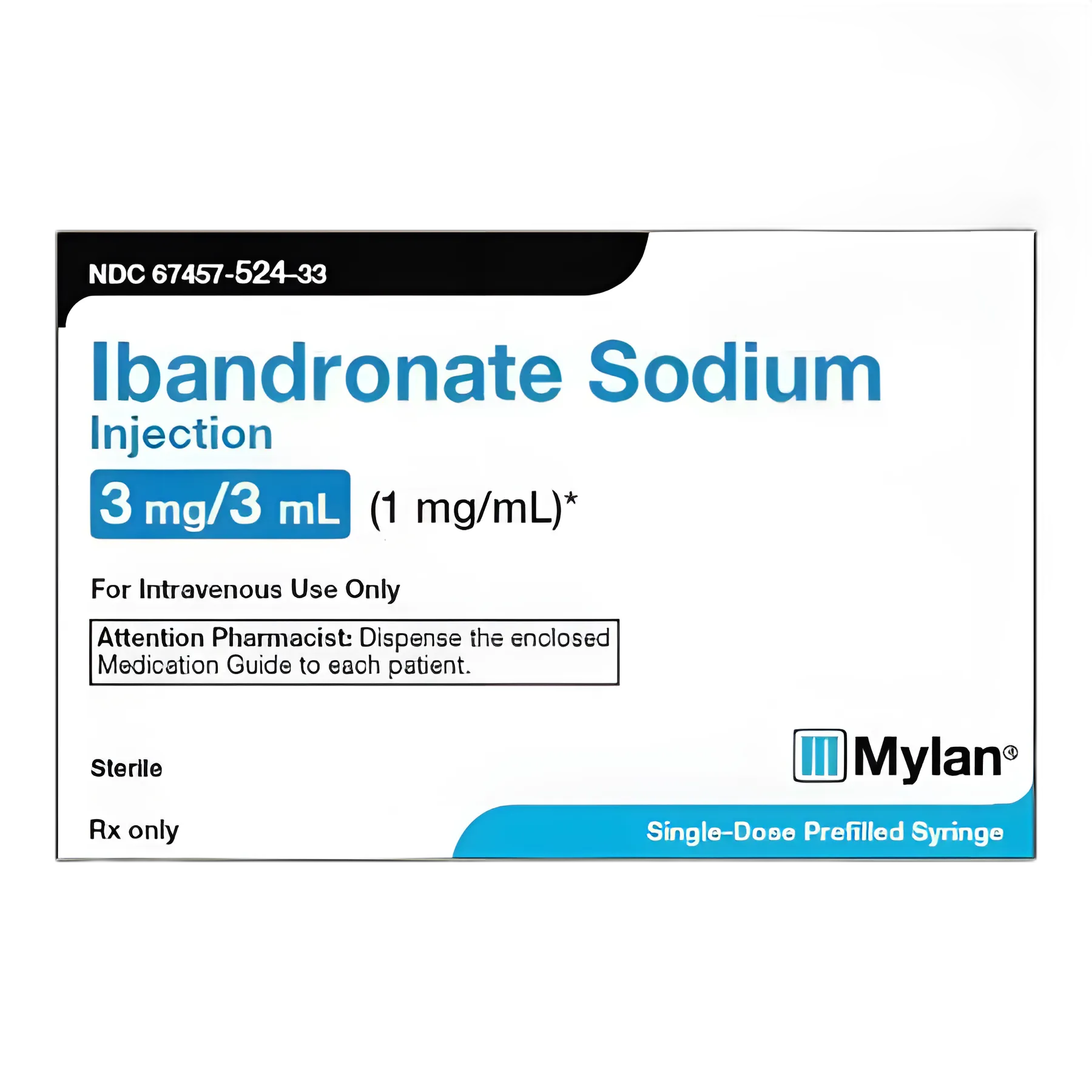 Ibandronate Sodium 1 mg/mL Injection Prefilled Syringe 3 mL by Mylan Pharmaceuticals