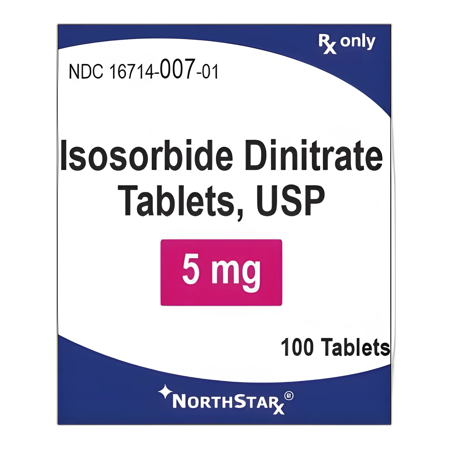 Isosorbide Dinitrate 5 mg Tablet Bottle 100 Tablets