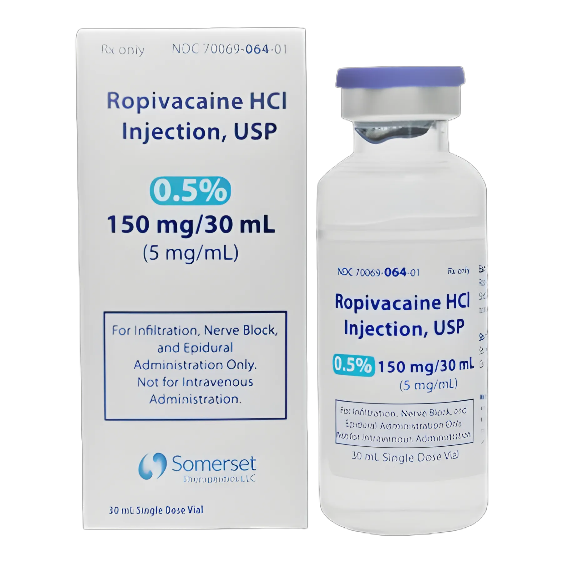 Ropivacaine HCl 0.5% Injection 5 mg/mL 30 mL Vial - Somerset Therapeutics