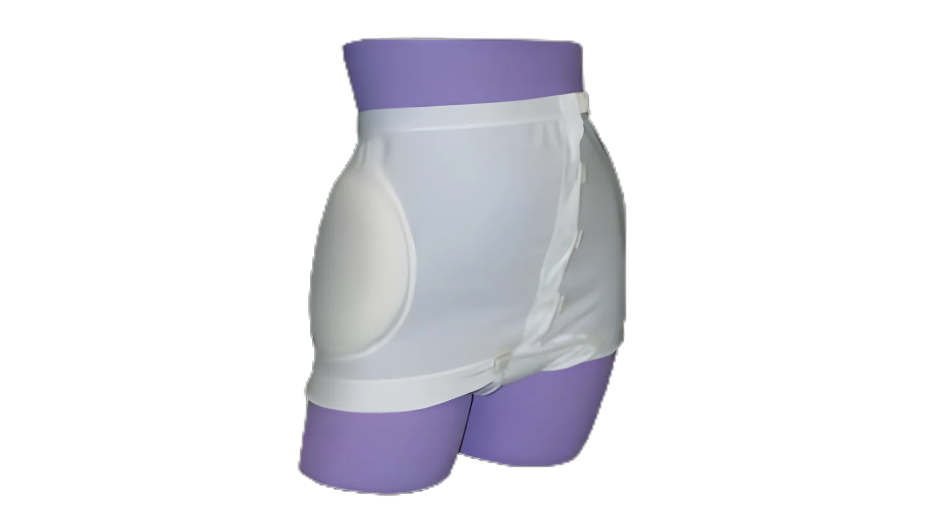 Hip Protection Brief HipSaver® Wrap and Snap™ Incontinent Large White Unisex