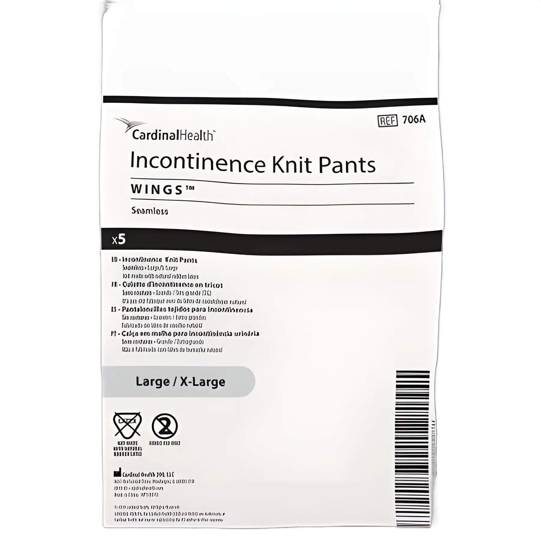 Wings™ Knit Pant Unisex Knit Weave Large / X-Large Pull On Reusable
