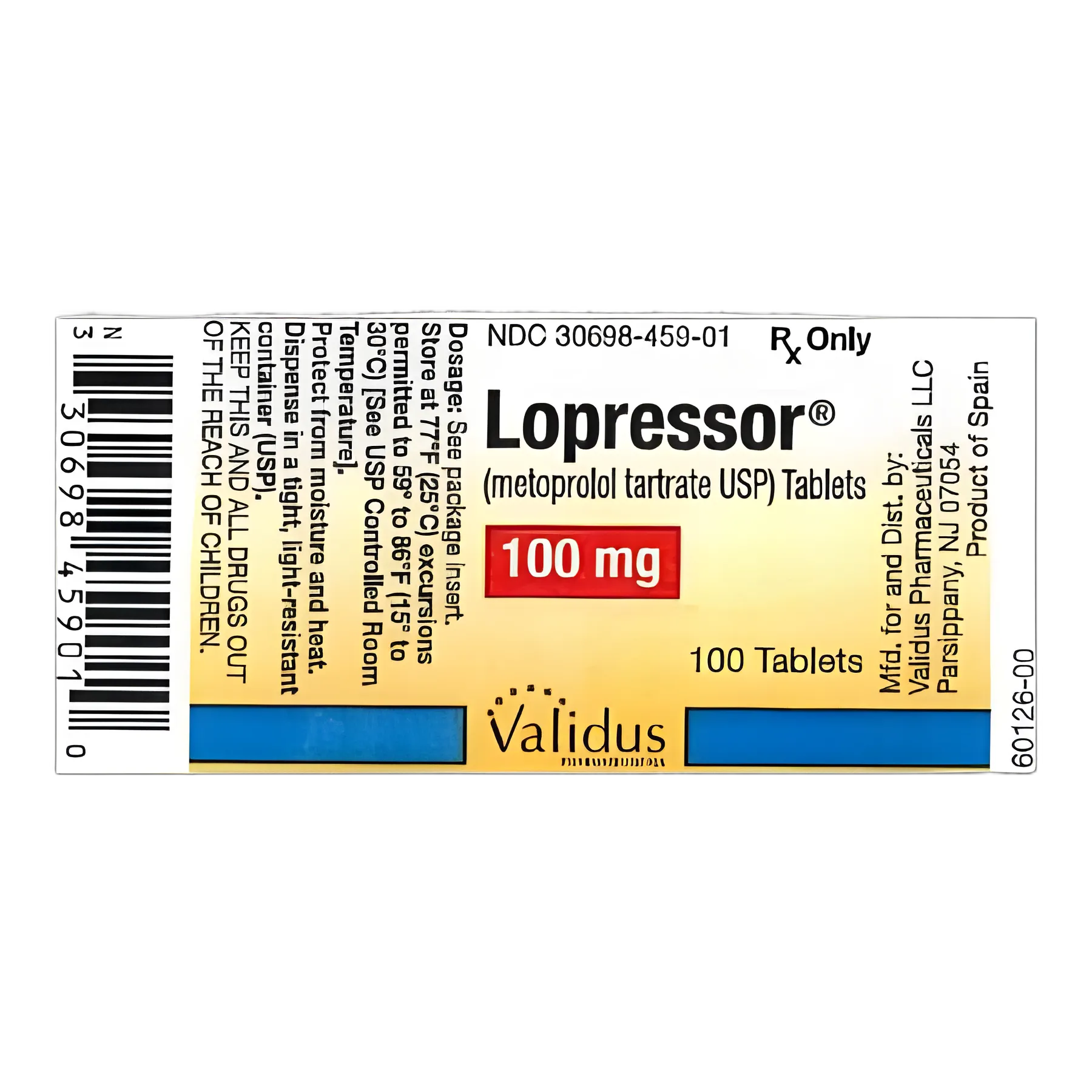 Lopressor Metoprolol Tartrate 100 mg Tablets - Beta-Blocker Treatment