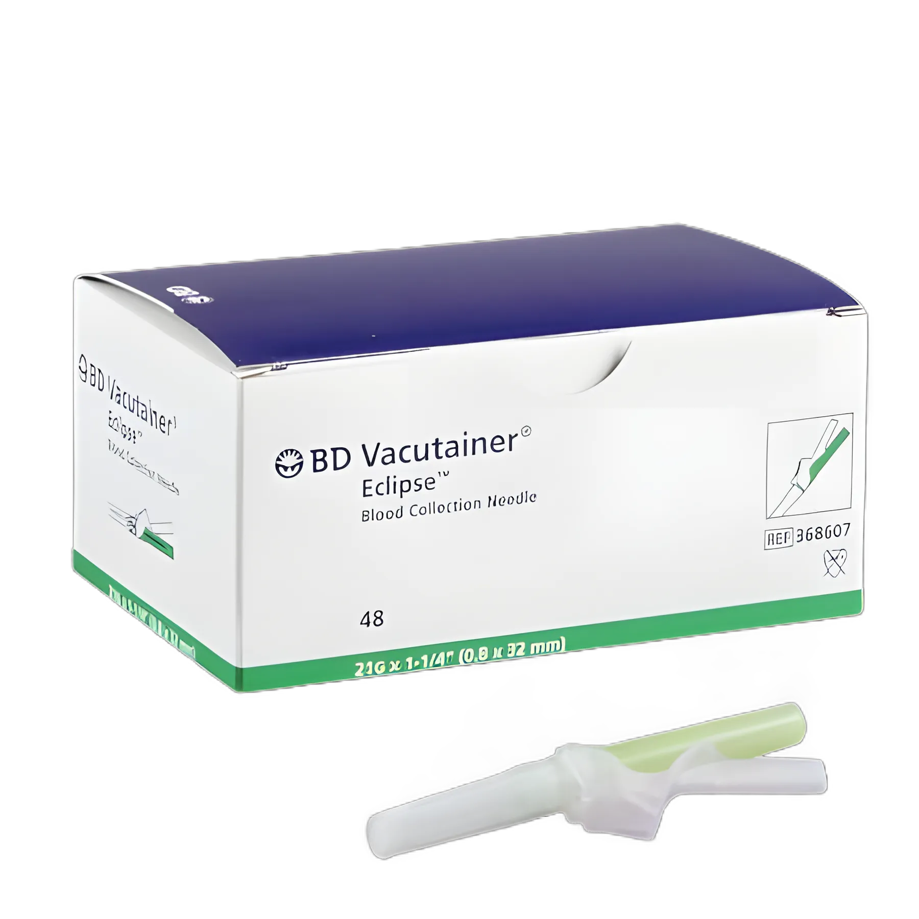BD Vacutainer® Eclipse™ Blood Collection Needle 21 Gauge 1-1/4 Inch Needle Length Safety Needle Without Tubing Sterile - 368607