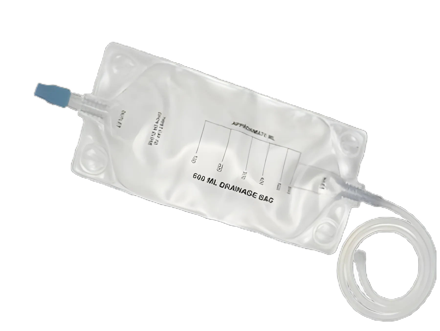 Sterile Drainage Bag with 80 cm Tubing and 600 mL Capacity, Anti-Reflux Barrier - Argon Medical DBAG600