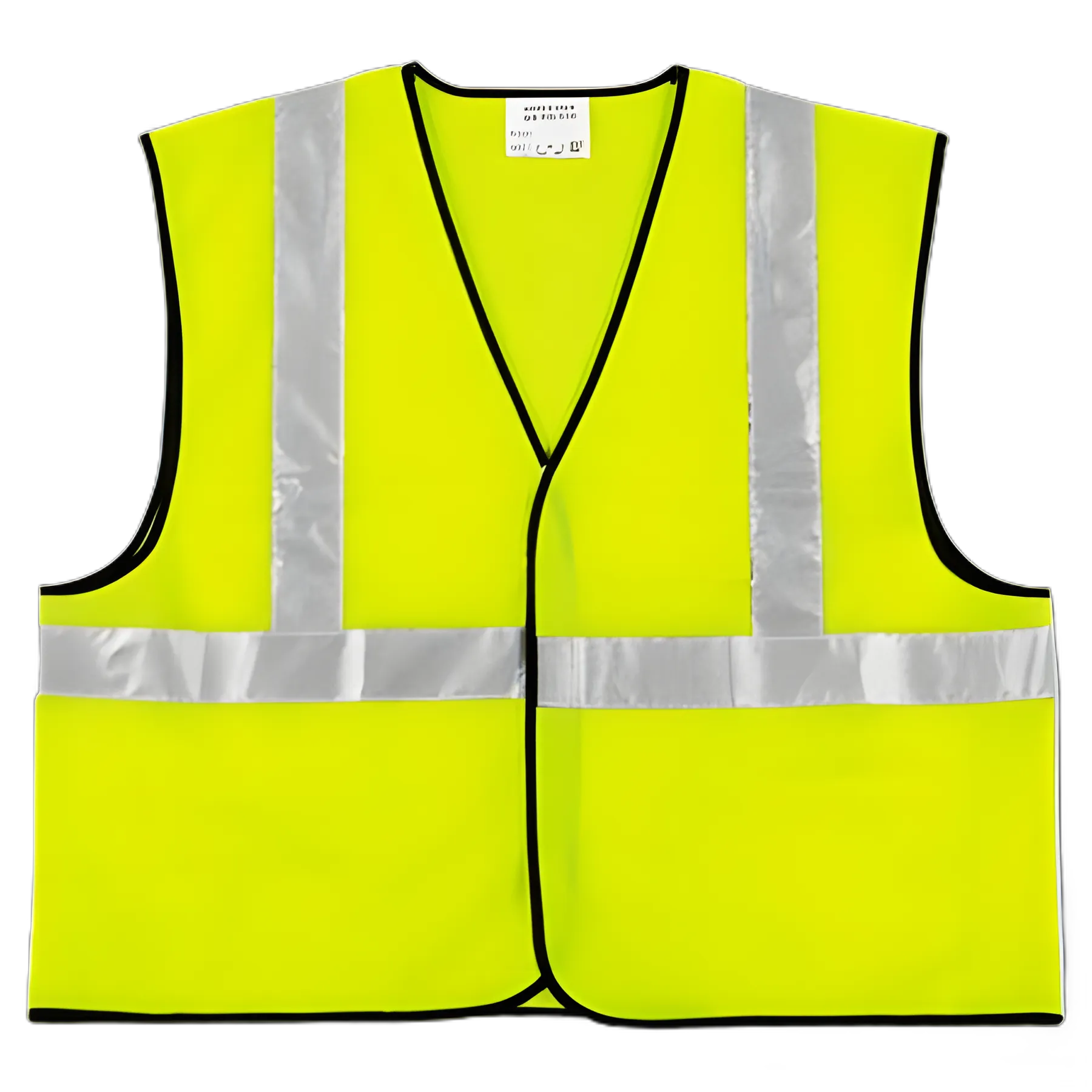 Class 2 Safety Vest, Polyester, X-Large, Fluorescent Lime with Silver Stripe