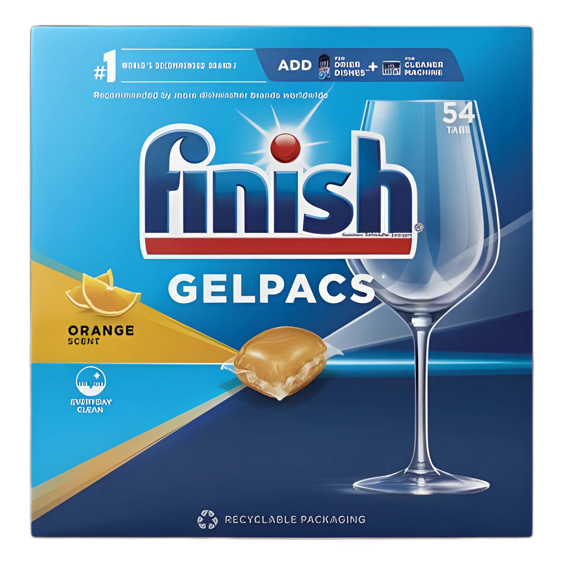 Dish Detergent Gelpacs, Orange Scent, 54/Box