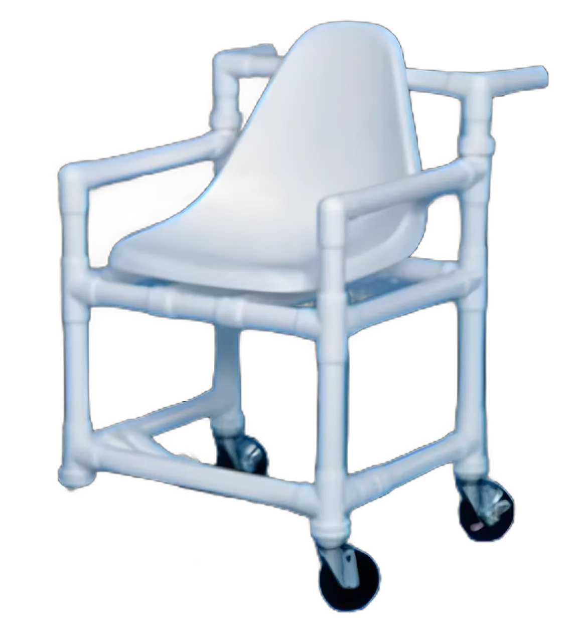 MRI Transport Chair 23 Inch Seat Width Full Length Arm Slide-out Footrest PVC Frame