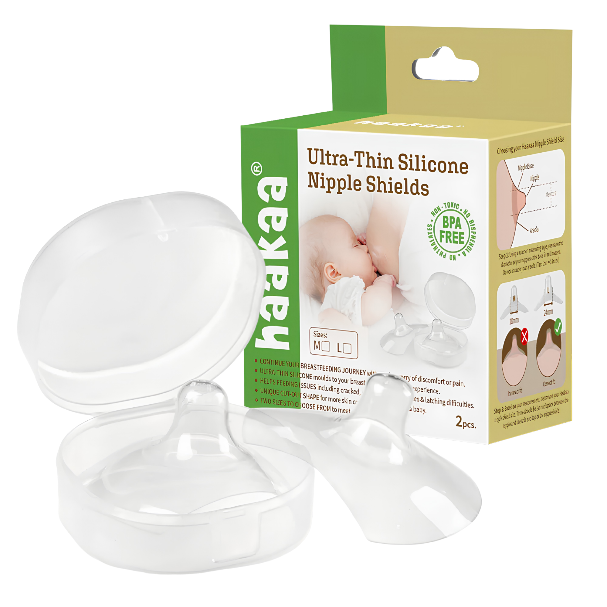 Ultra-Thin Silicone Nipple Shields Size M (18mm) — 2pk