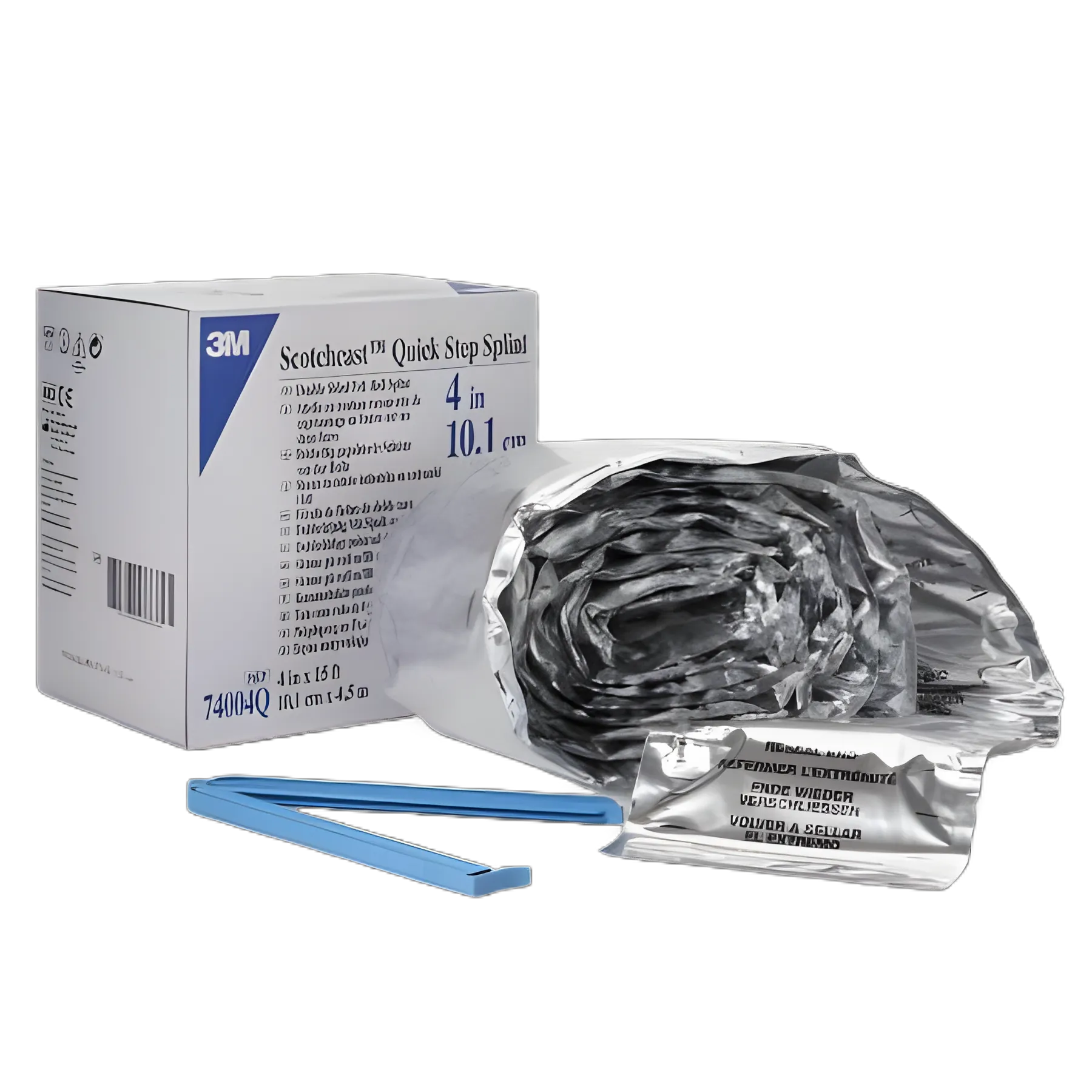 Padded Splint Roll 3M™ Scotchcast™ Quick Step Double Sided Felt 4 Inch X 15 Foot Felt / Fiberglass White