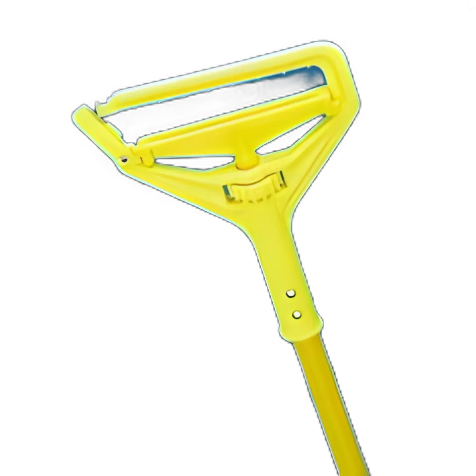 Mop Handle Quick Change 60 Inch Length Vinyl Coated Aluminum / Plastic Yellow Thumbwheel / Side Gate Connection