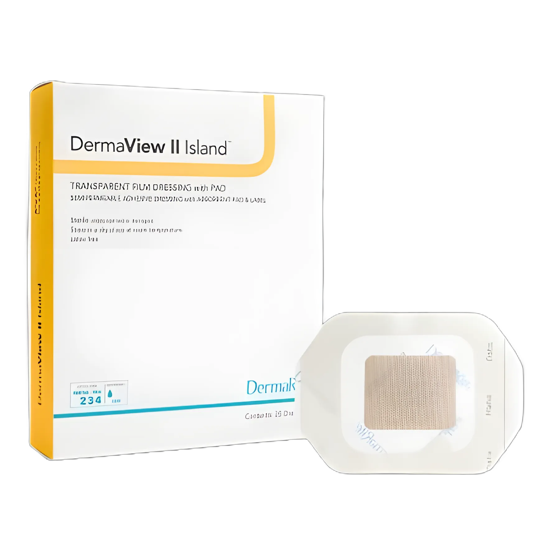 Transparent Film Dressing with Pad DermaView II™ Island 2 X 2-3/4 Inch Frame Style Delivery Rectangle Sterile