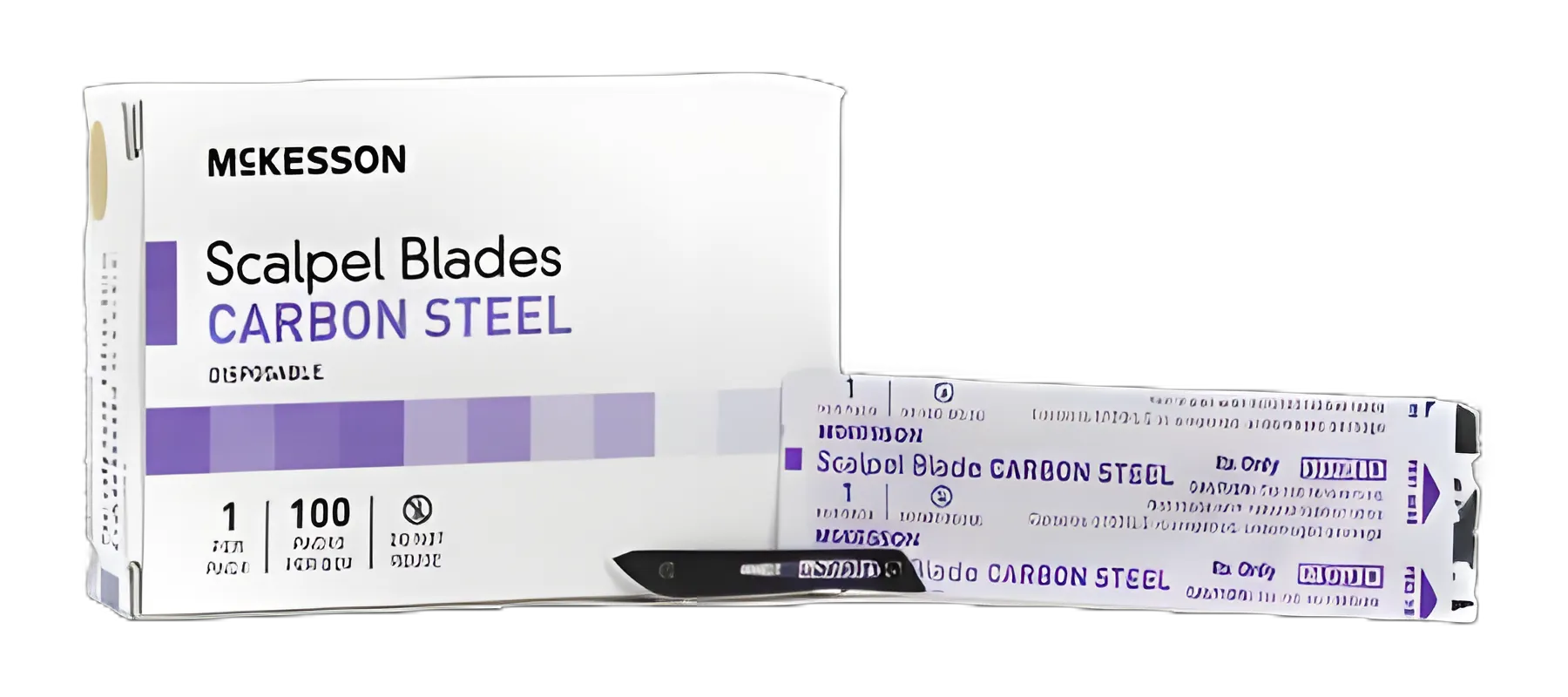 McKesson No. 10 Carbon Steel Surgical Blades - Sterile & Disposable
