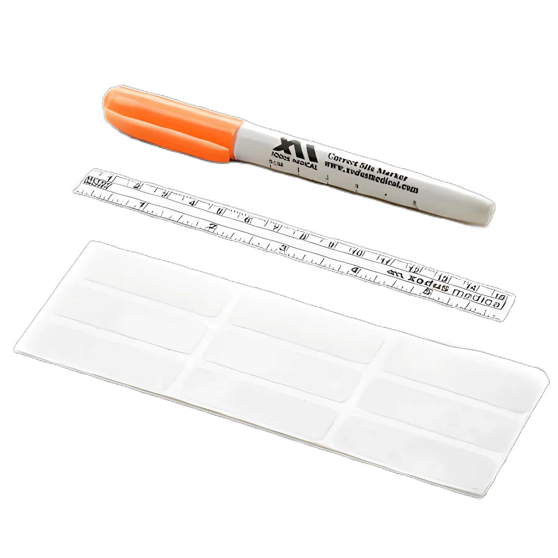 Correct Site Marker with Ruler and Labels Prep-Resistant Gentian Violet Ink 5-1/4 Inch Length Sterile Full Size Regular Tip