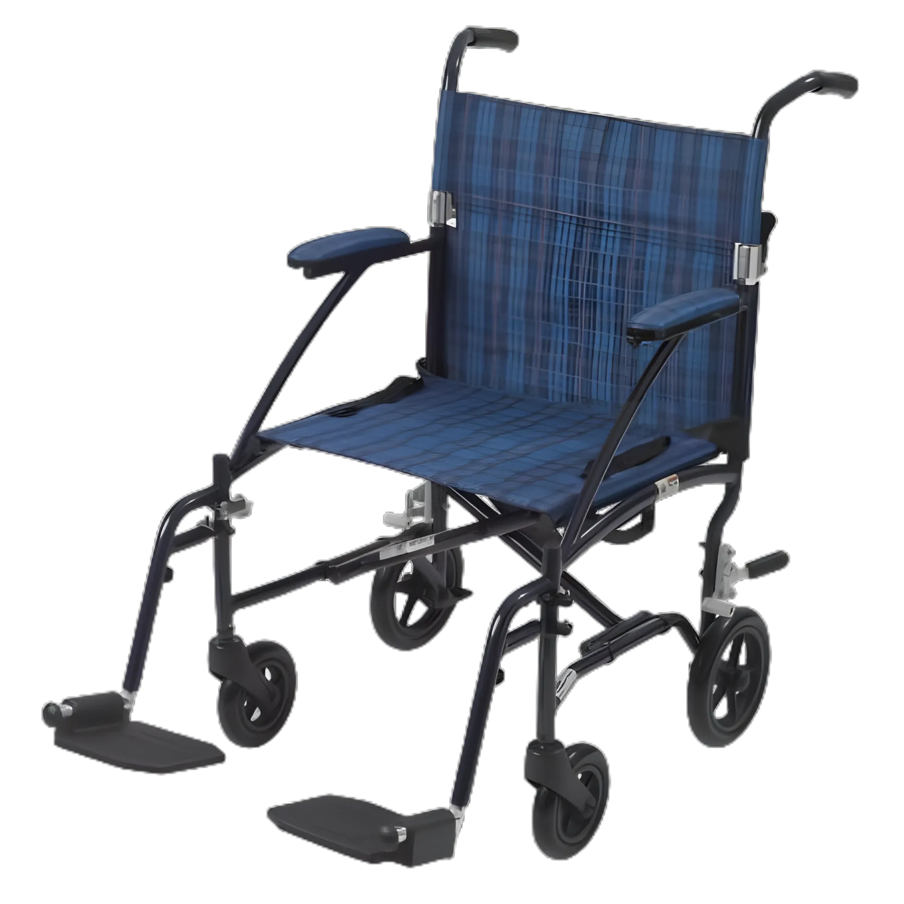 Transport Chair drive™ Fly-Lite 19 Inch Seat Width Desk Length Arm Swing-Away Footrest Aluminum Frame with Blue Finish