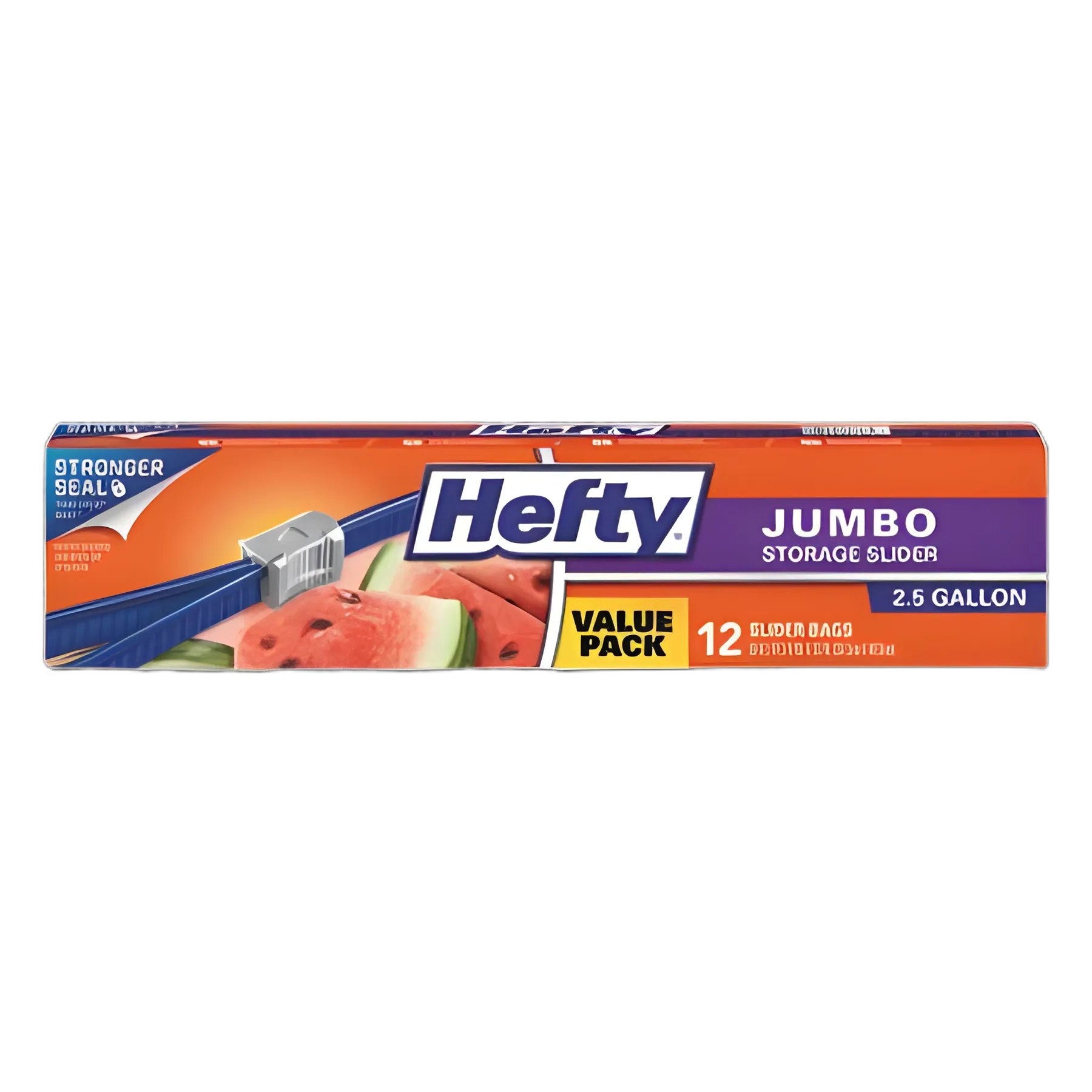Hefty® Slider Bags for Medical & Food Storage, 2.5 Gallon, Clear, 12/Box