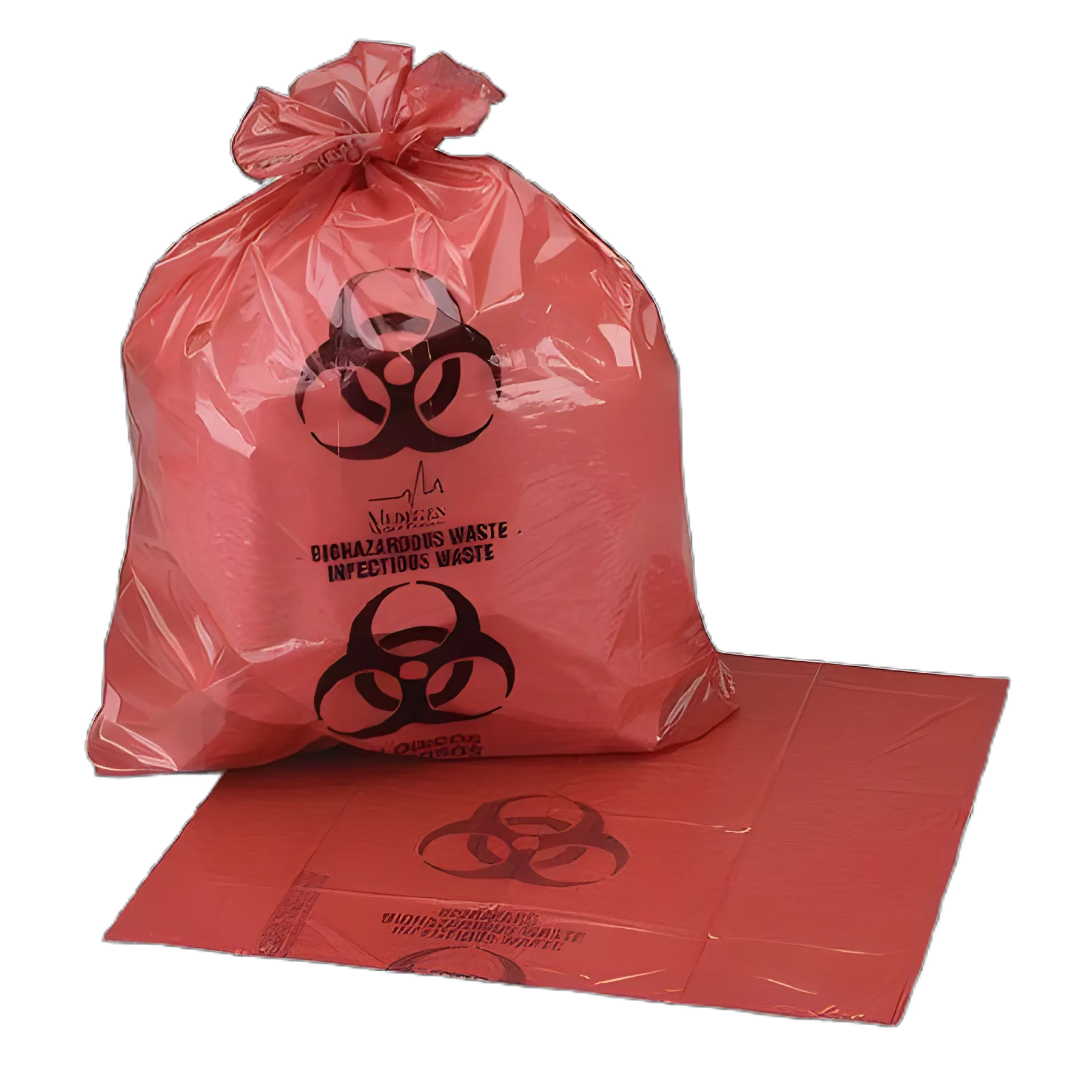 Biohazard Waste Bag Medegen Medical Products 7 to 10 gal. Red Bag Polyethylene 23 X 23 Inch - F116BX